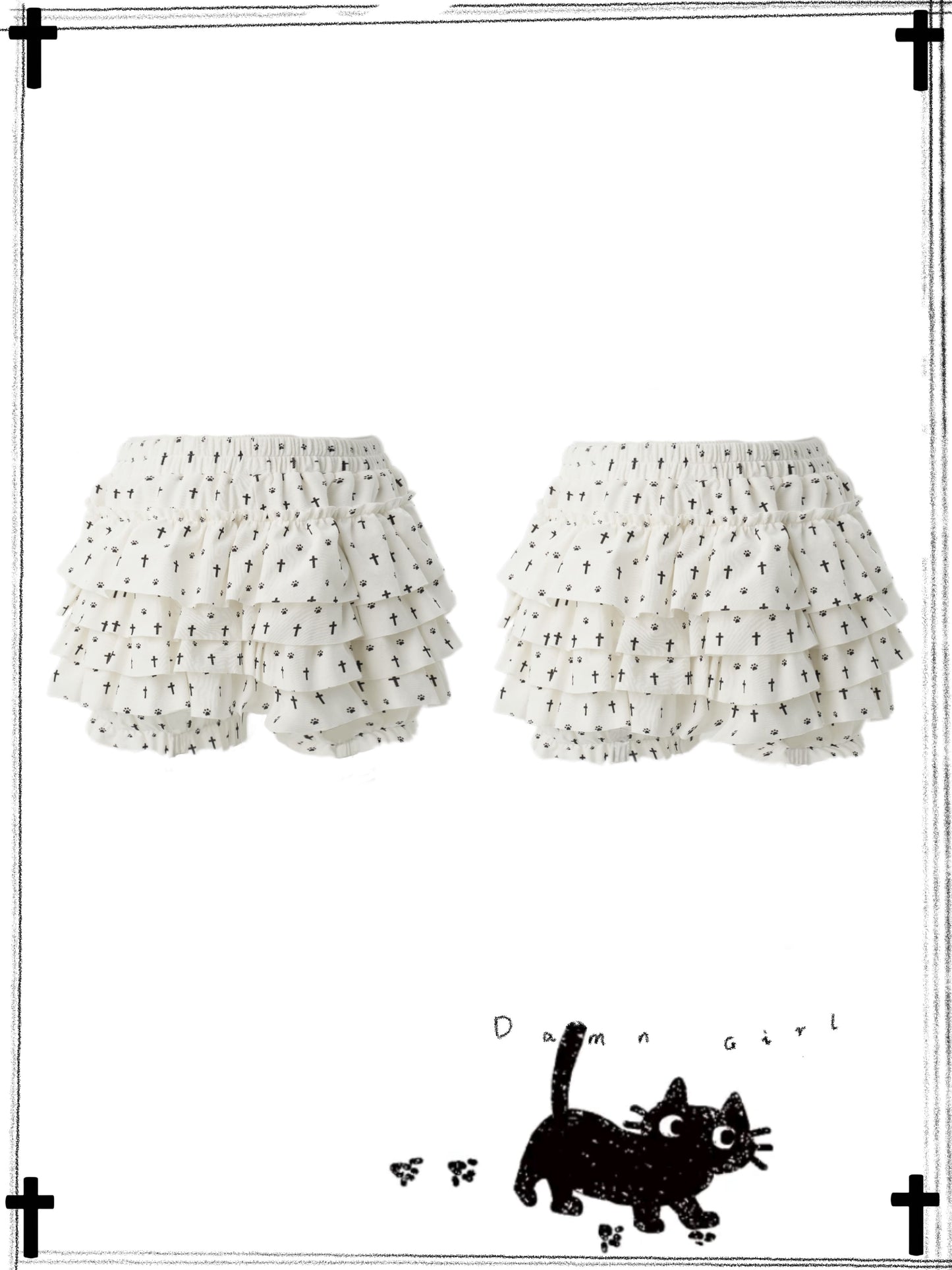 🐾 Kitty Paw Bloomer Skirt