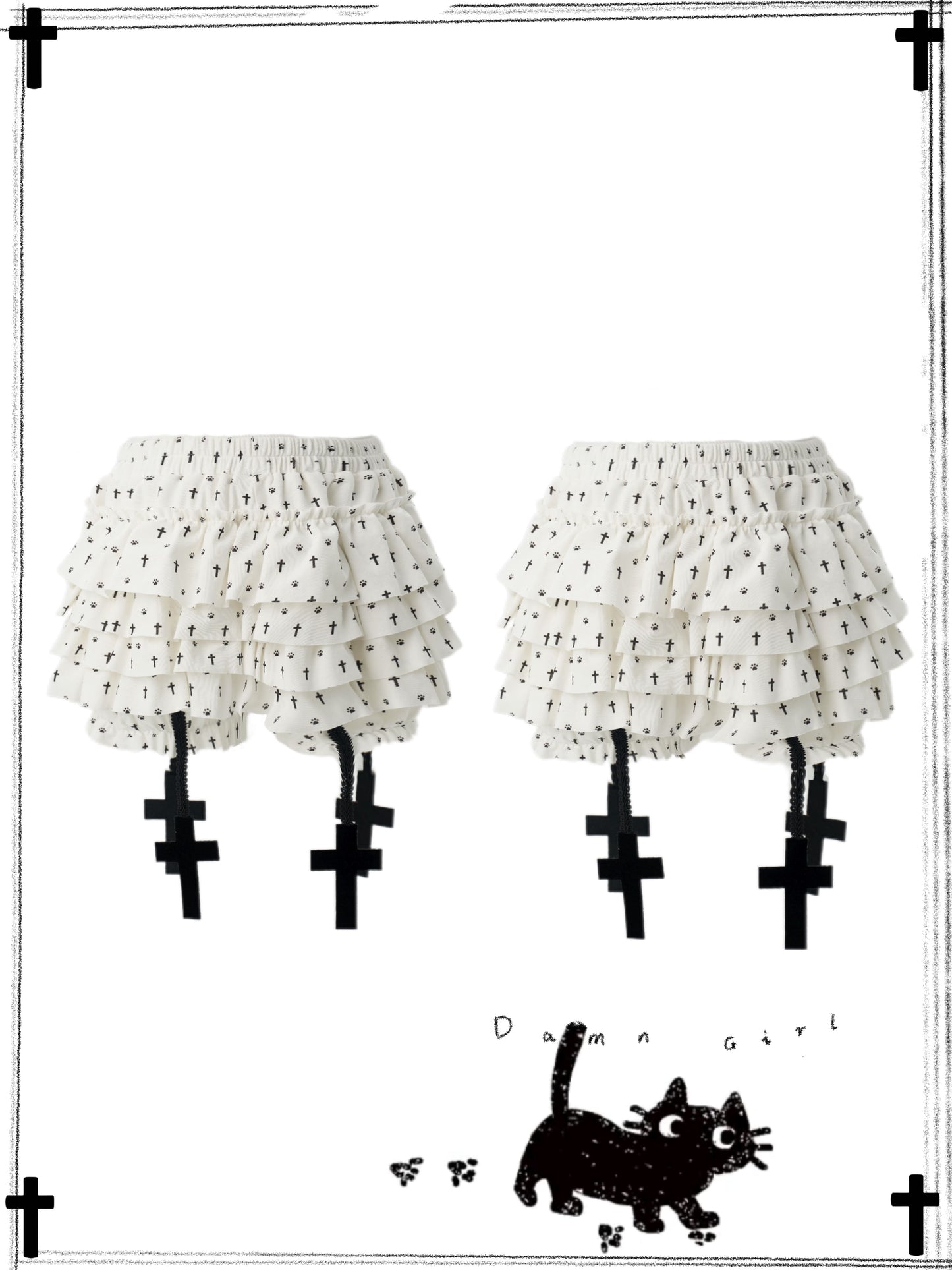 🐾 Kitty Paw Bloomer Skirt