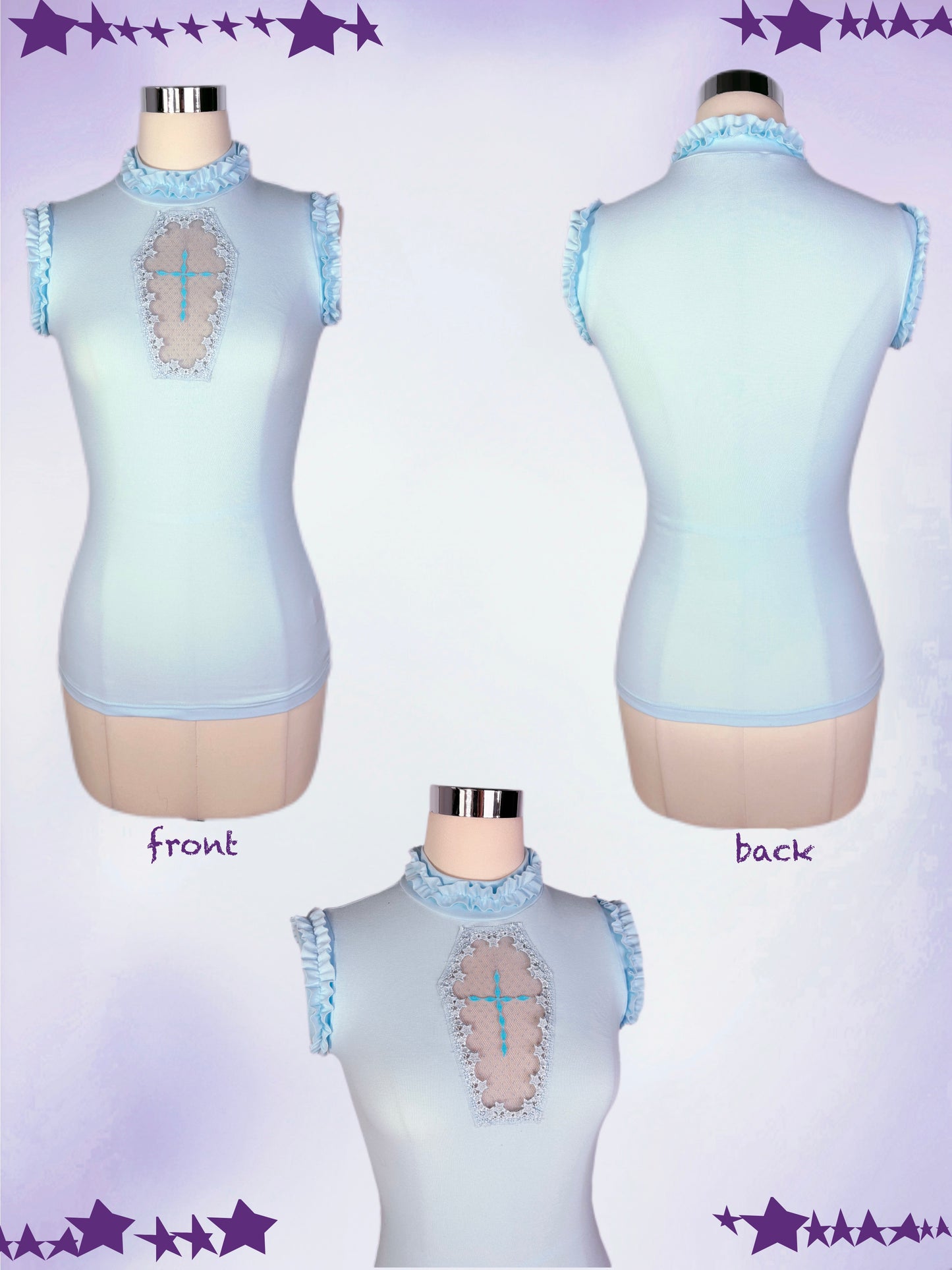 Stella Cross Cut-out Tank Top - Baby Blue