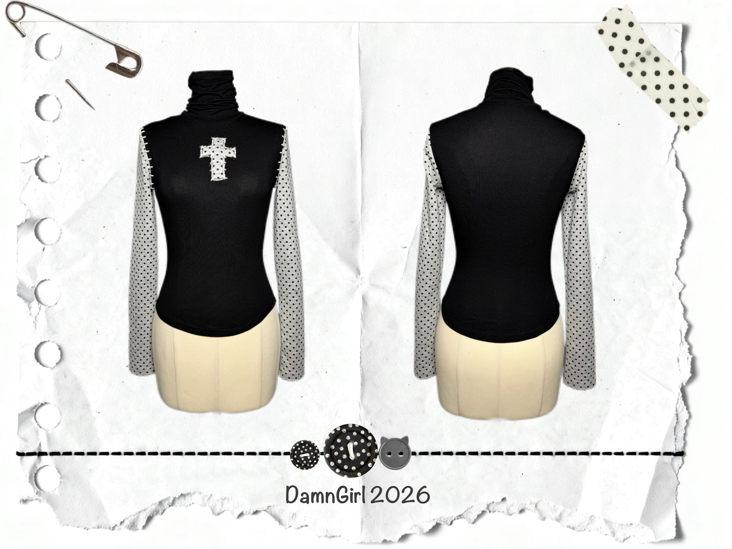 ᛝ Punto Croce Turtleneck Top