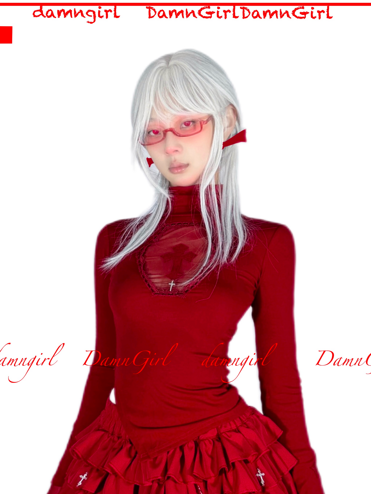 Bloody Cross Cut-out Top-Damn Girl