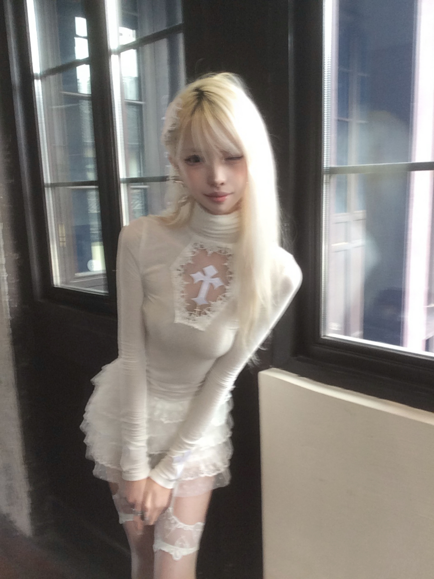 Sacred Cross Cut-out Top-Damn Girl