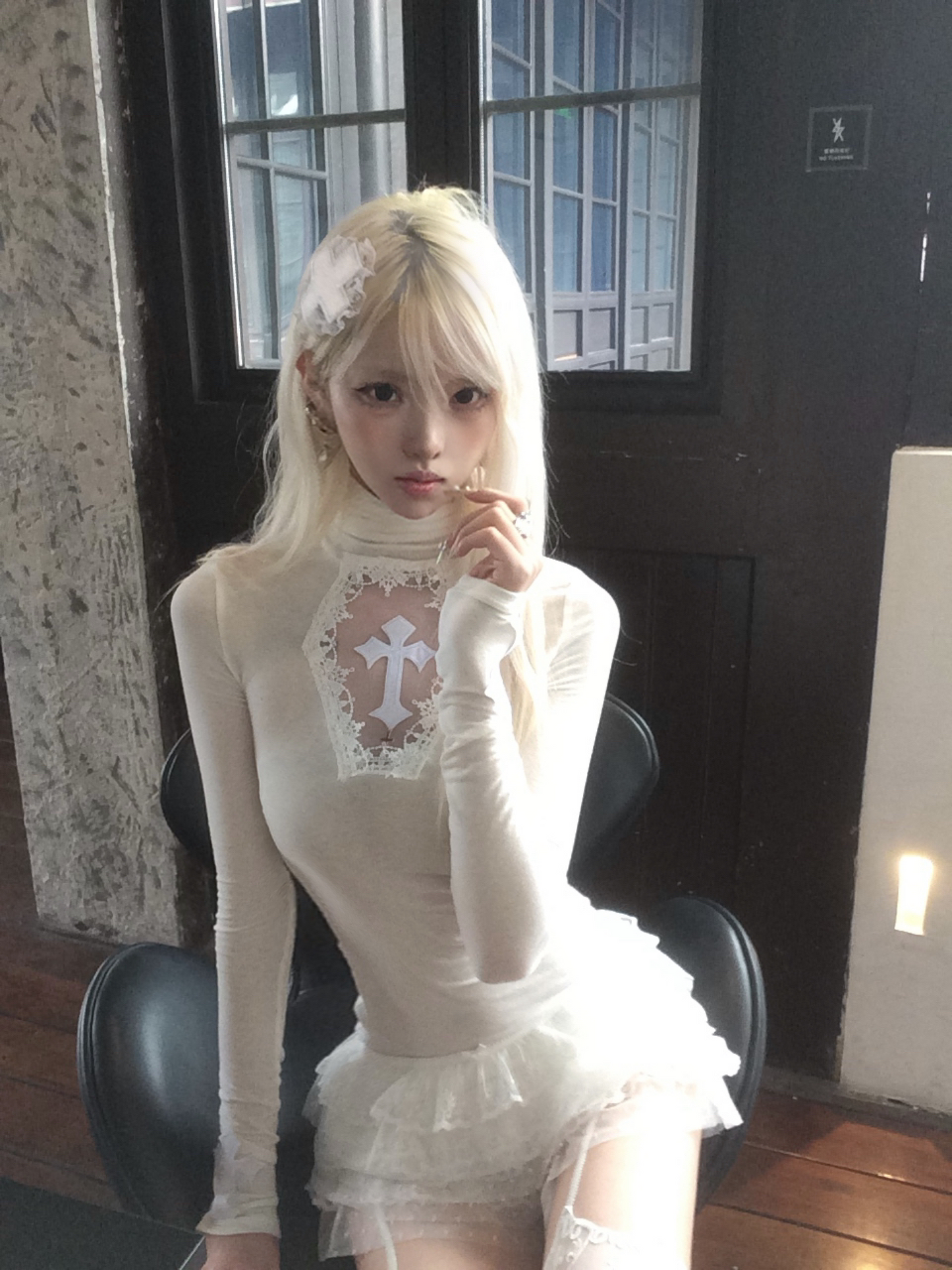 Sacred Cross Cut-out Top-Damn Girl