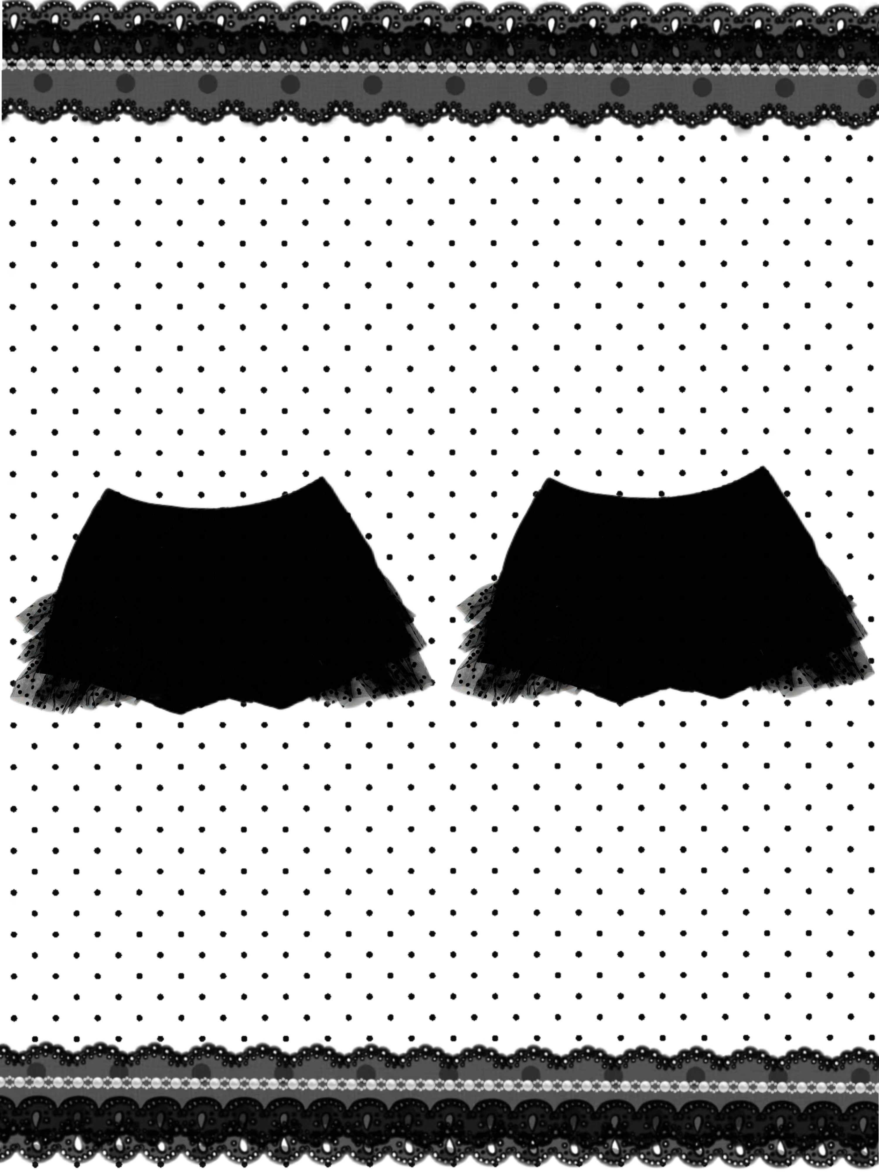 ❅ Dotty Cross Shorts - Midnight Black