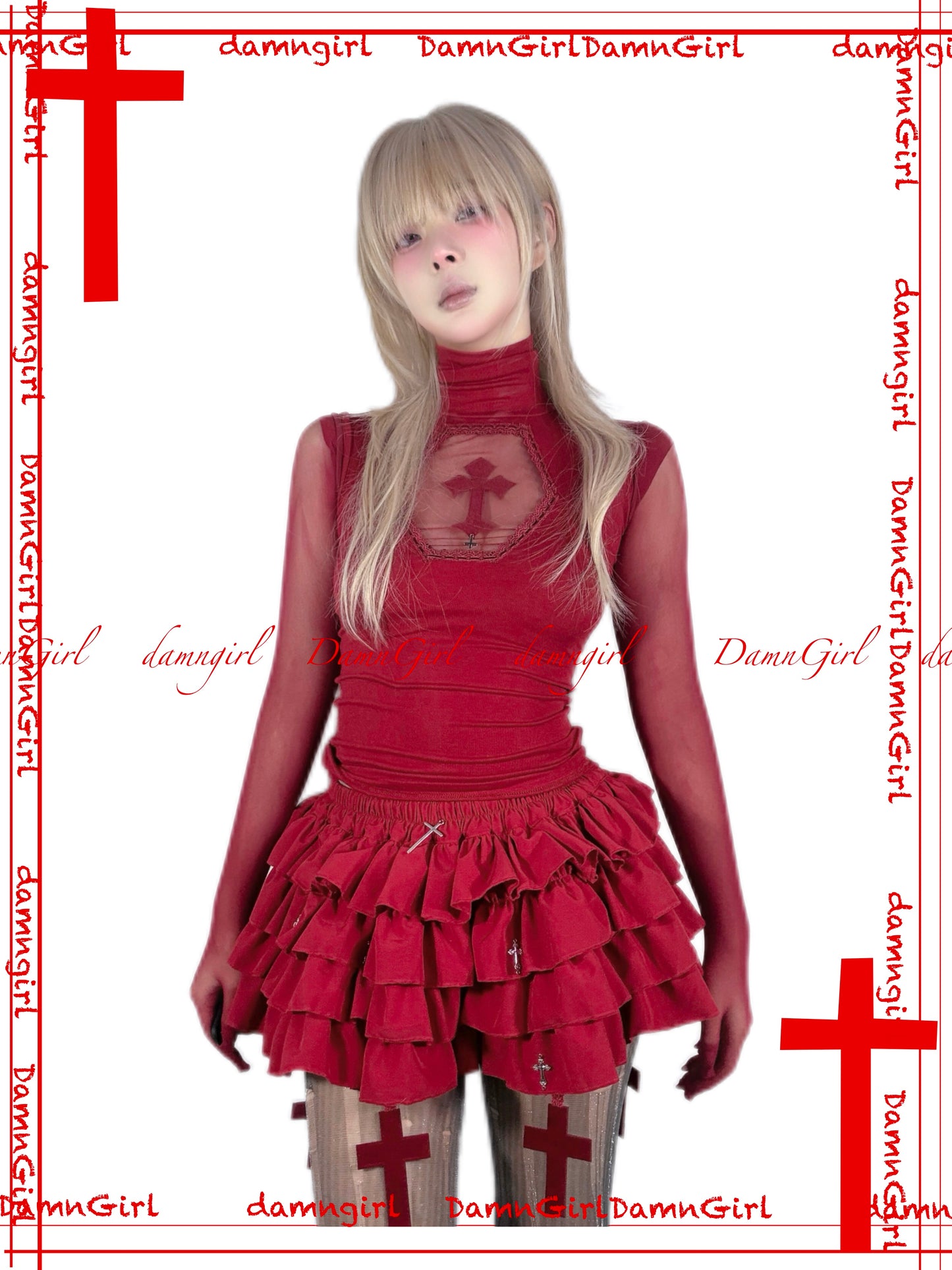 Bloody Cross Cut-out Tank Top