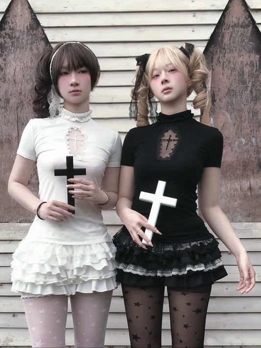 ✦ Stella Cross Lace T-Shirt