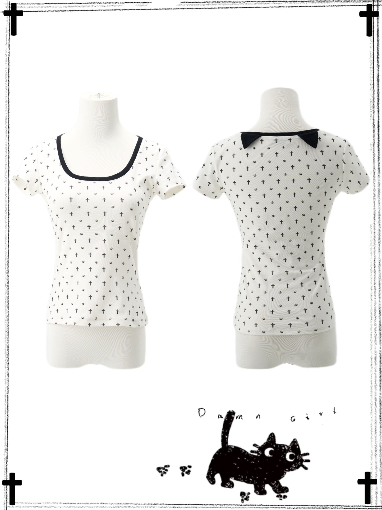 🐾 Kitty Paw T-shirt with Ears