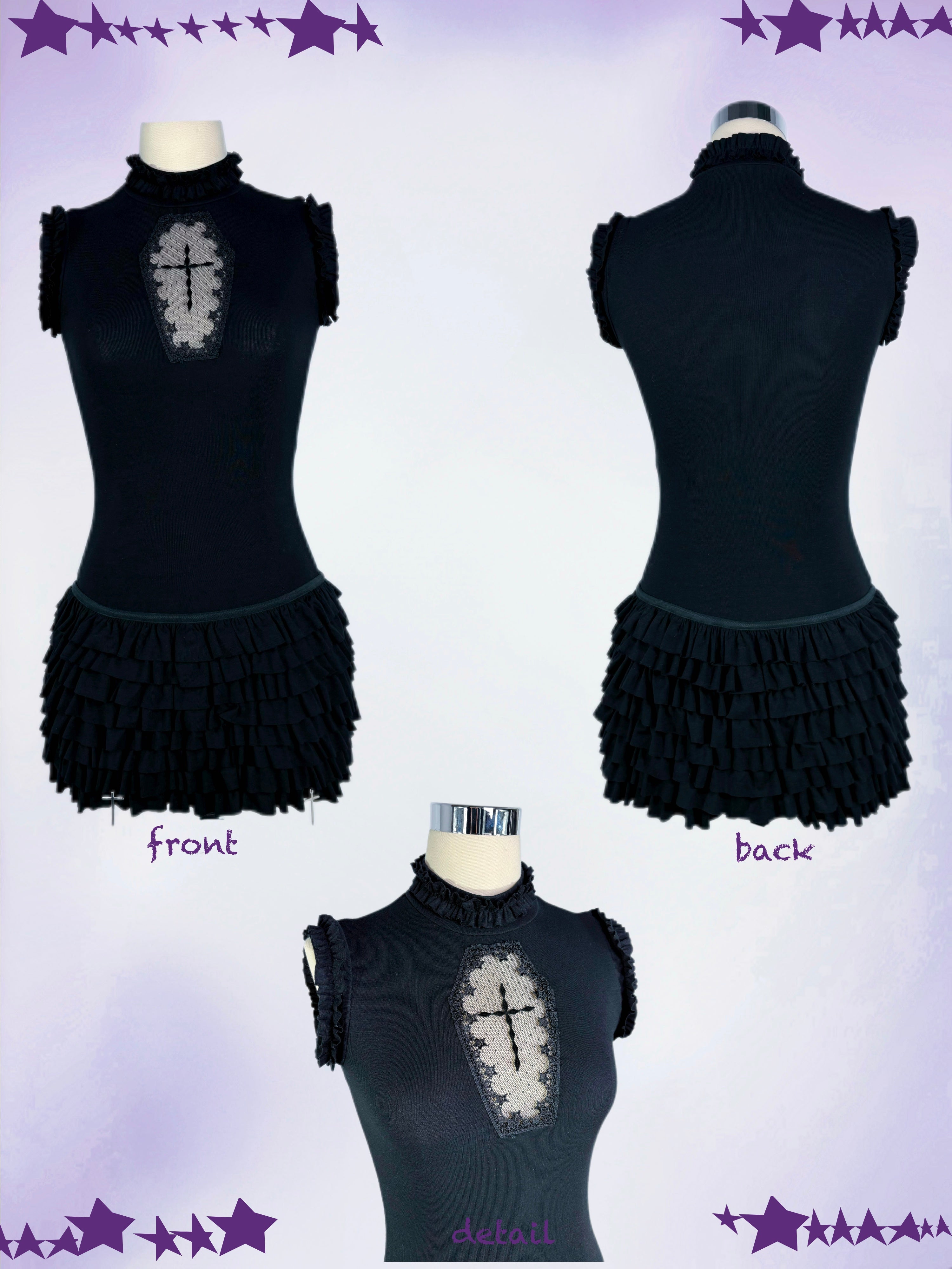 ✦ Stella Cross Cut-out Tank Top - Midnight Black