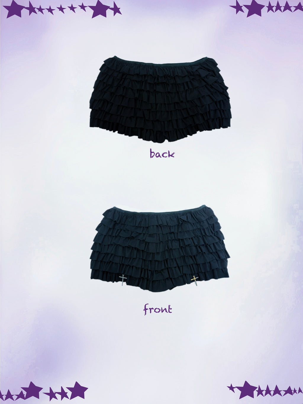 ✦ Stella Cross Shorts - Midnight Black