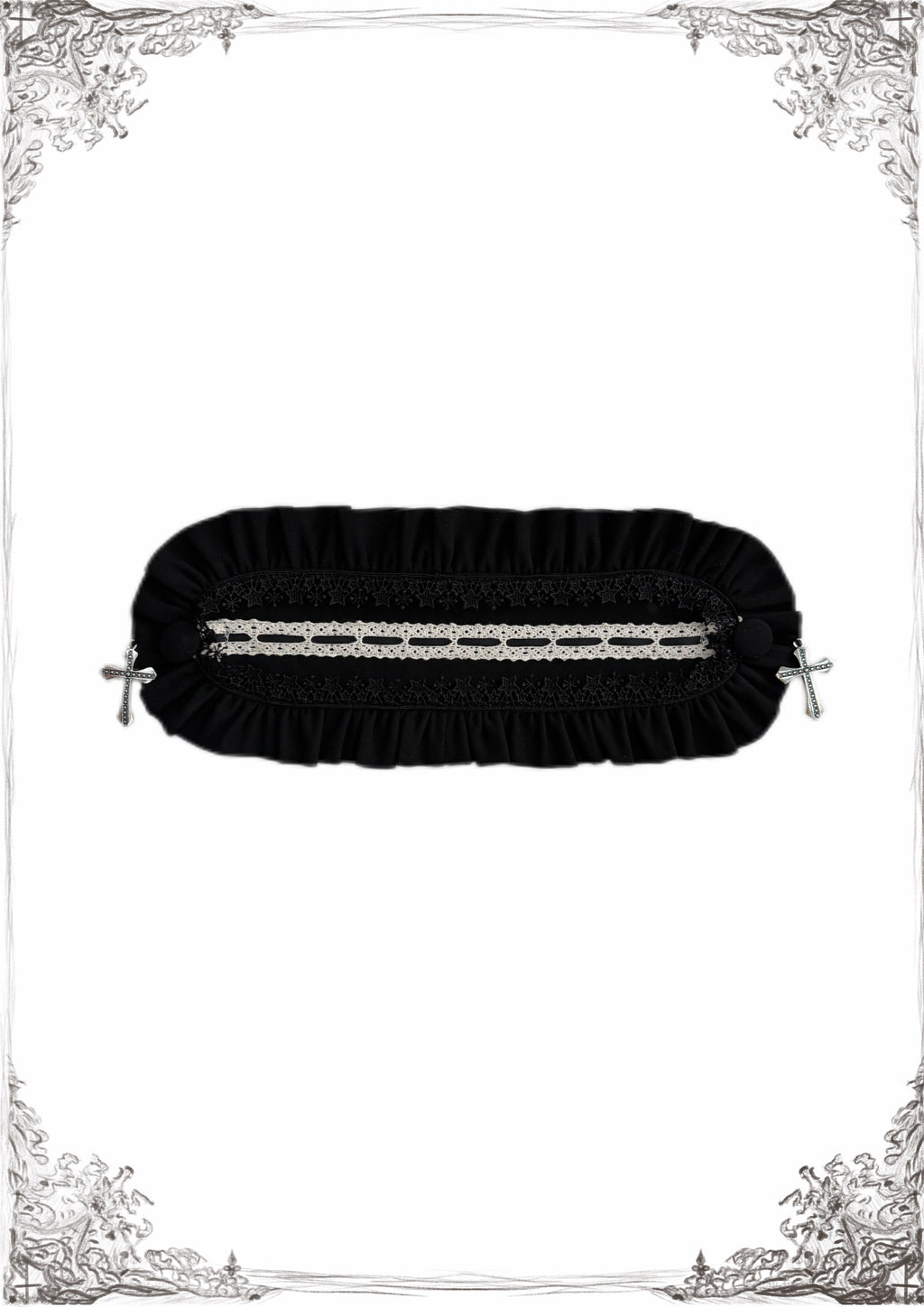 Black gothic lace maid headband for dark coquette and gothic lolita outfits