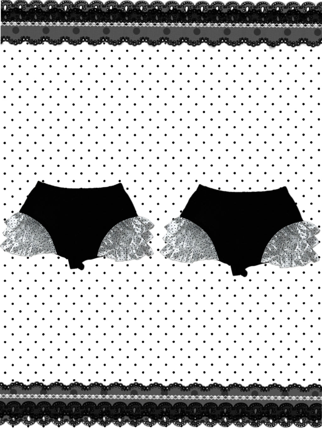 ❅ ドッティクロスショーツ - ミッドナイトブラック