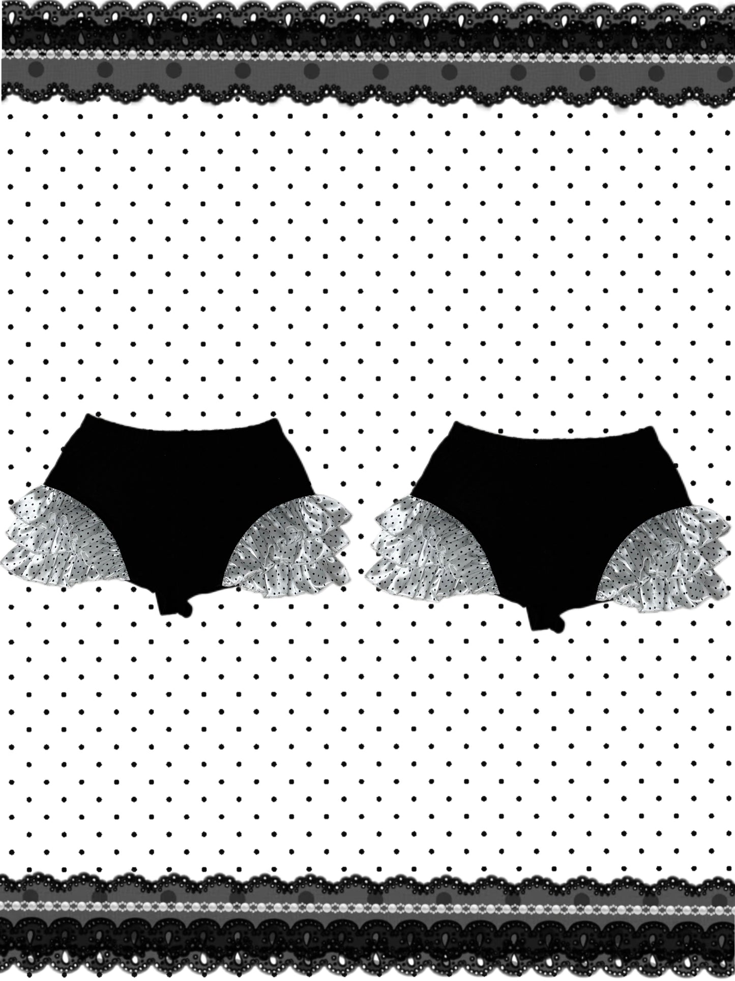 ❅ Dotty Cross Shorts - Midnight Black