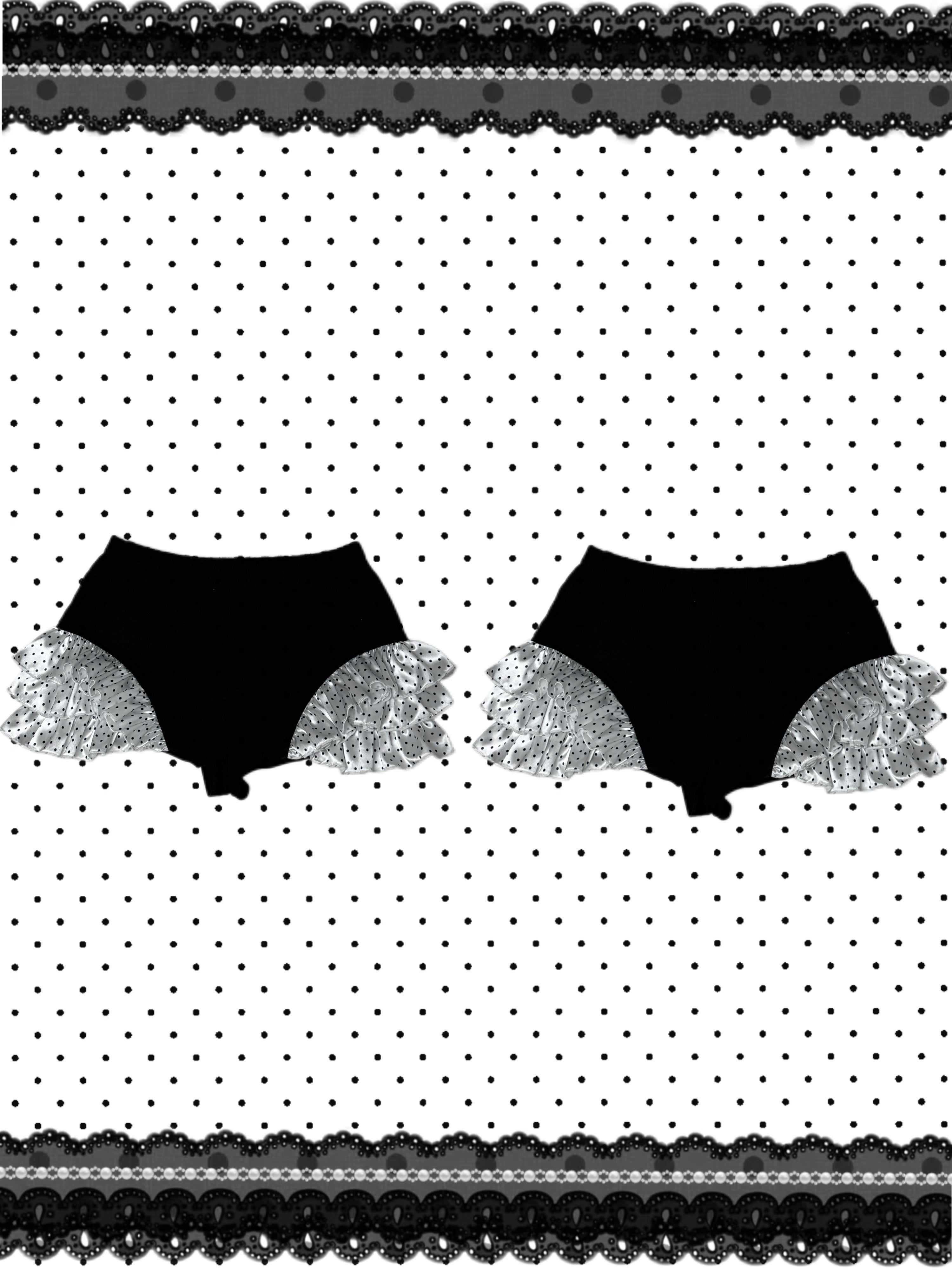 ❅ Dotty Cross Shorts - Midnight Black