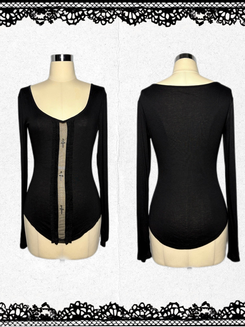 V-neck Long Sleeve Top