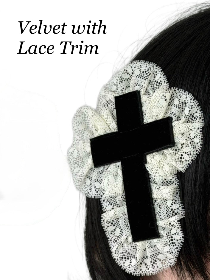 Gothic Cross Hair Clips