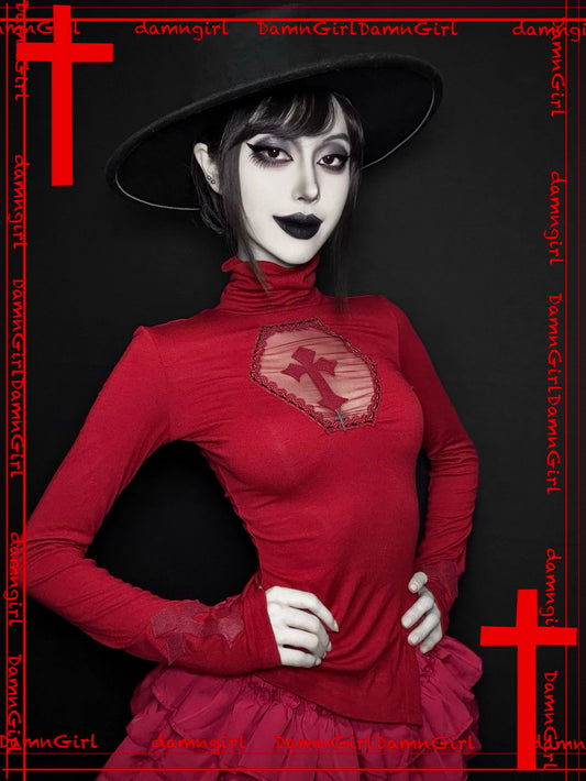 ✞ Bloody Cross Cut-out Top