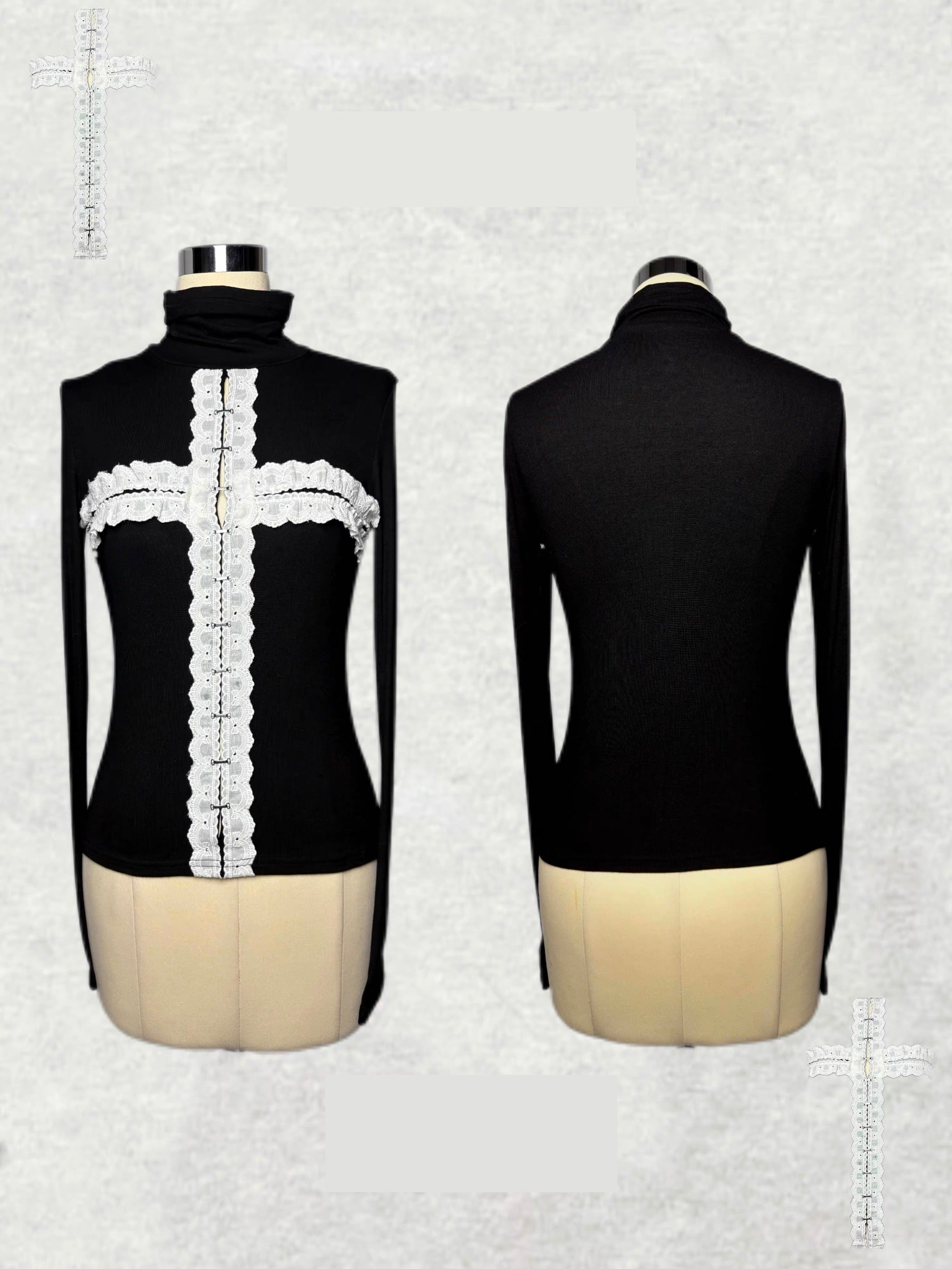 Ϟ Fractured Cross Long Sleeve Top