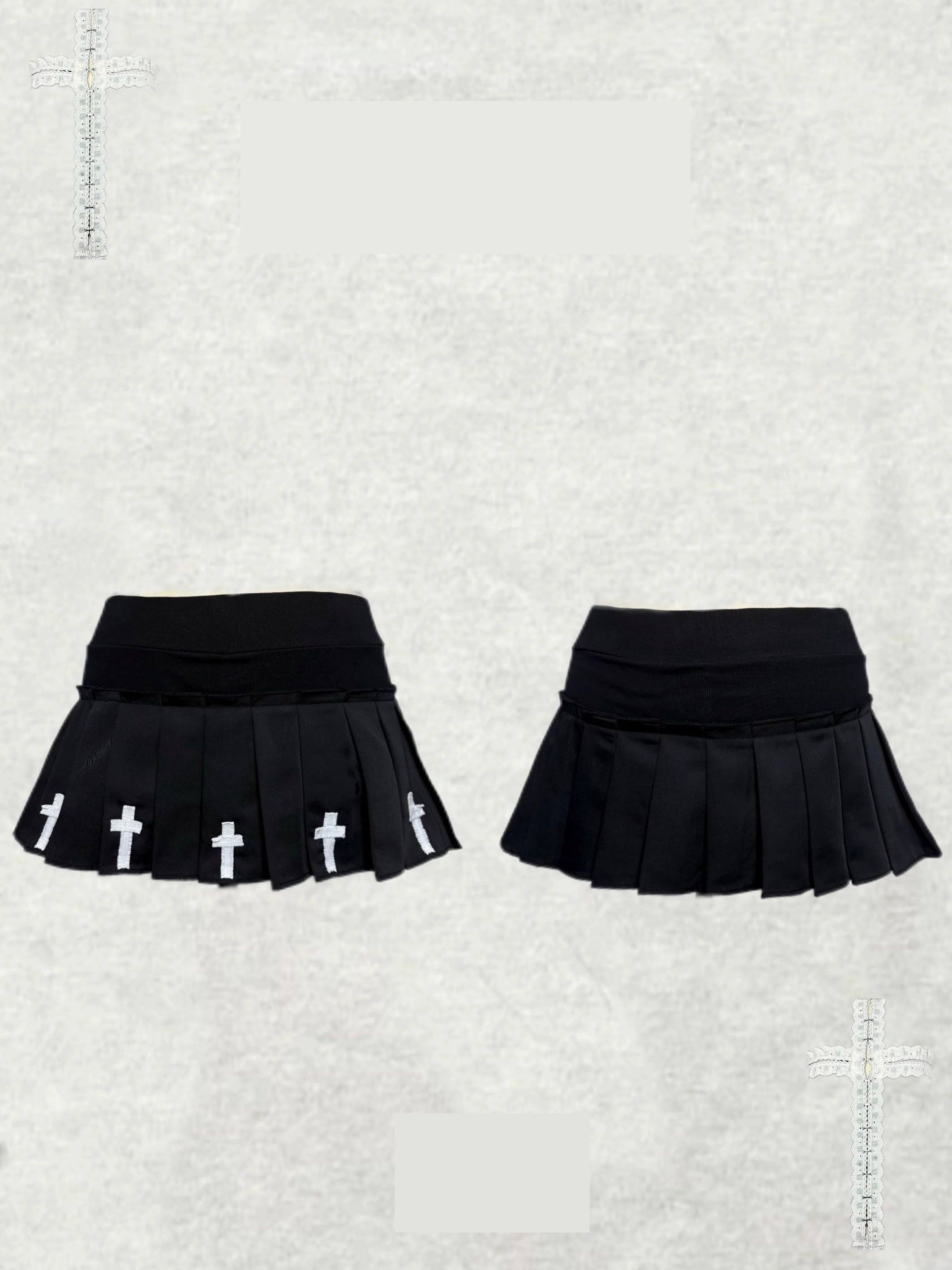 Ϟ Fractured Cross Pleated Skort