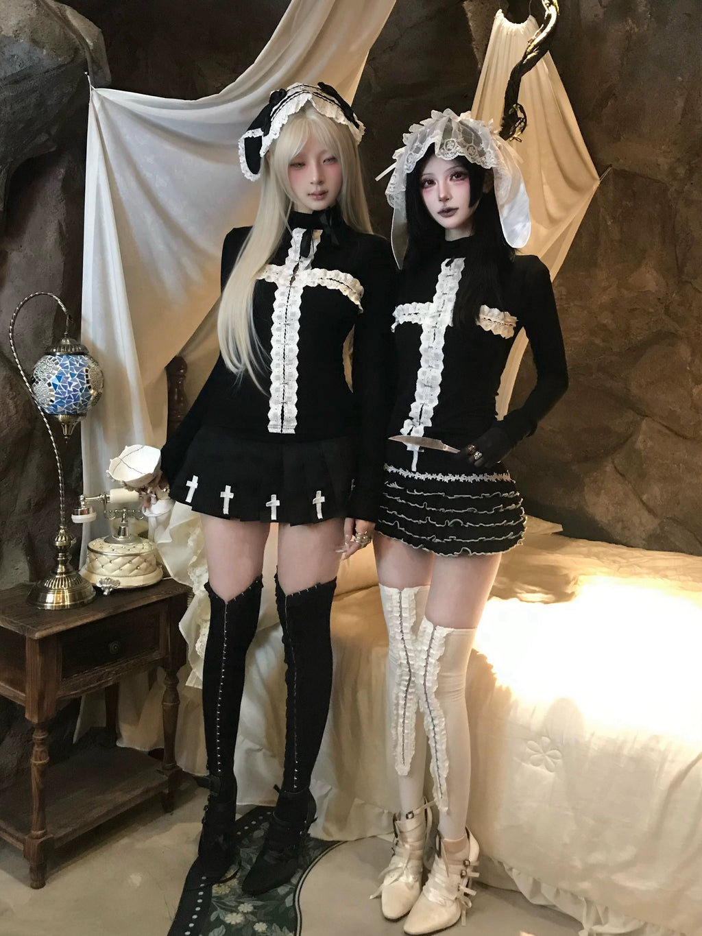 Ϟ フラクチャードクロスプリーツスコート