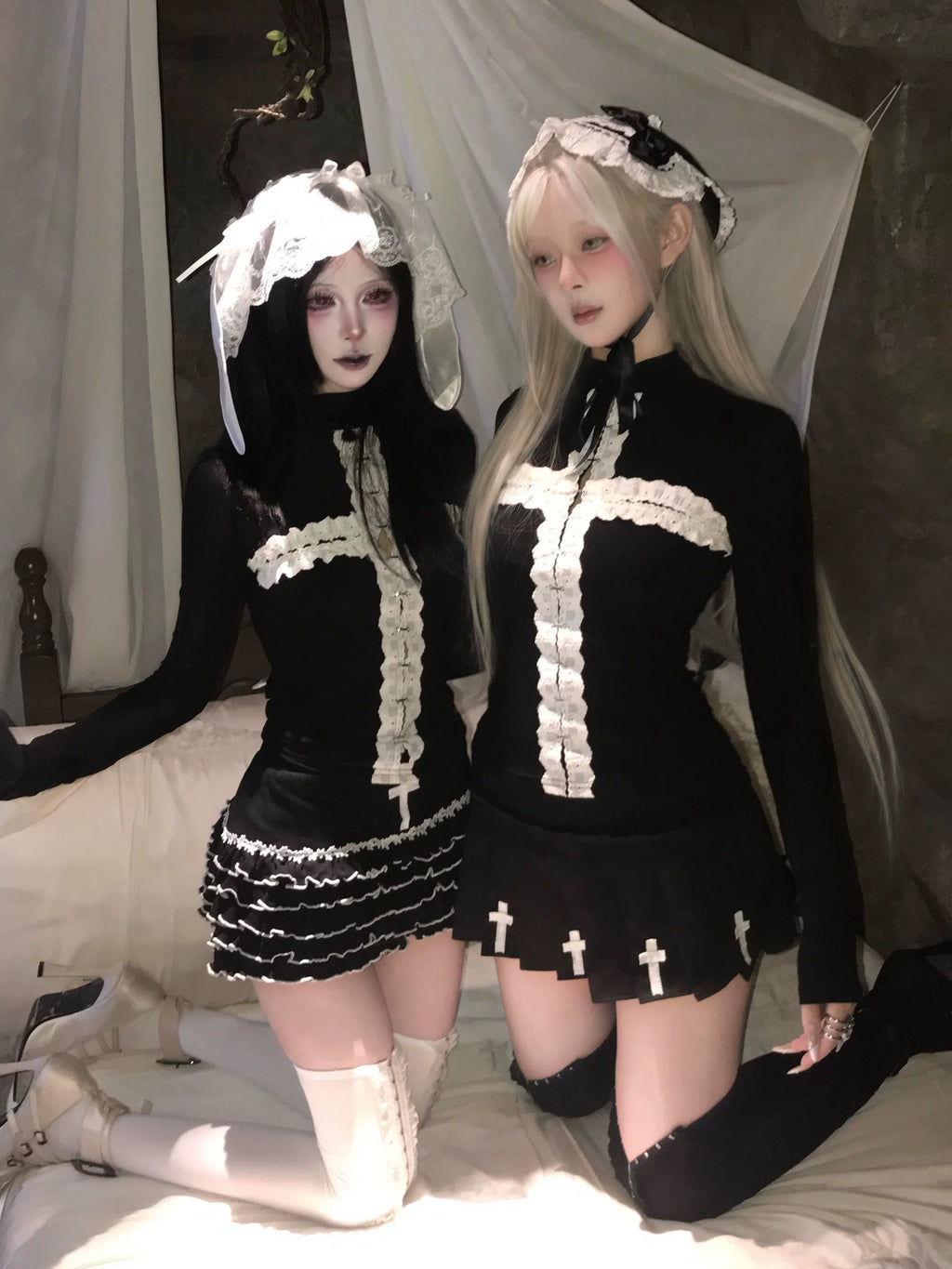 Ϟ フラクチャードクロスプリーツスコート