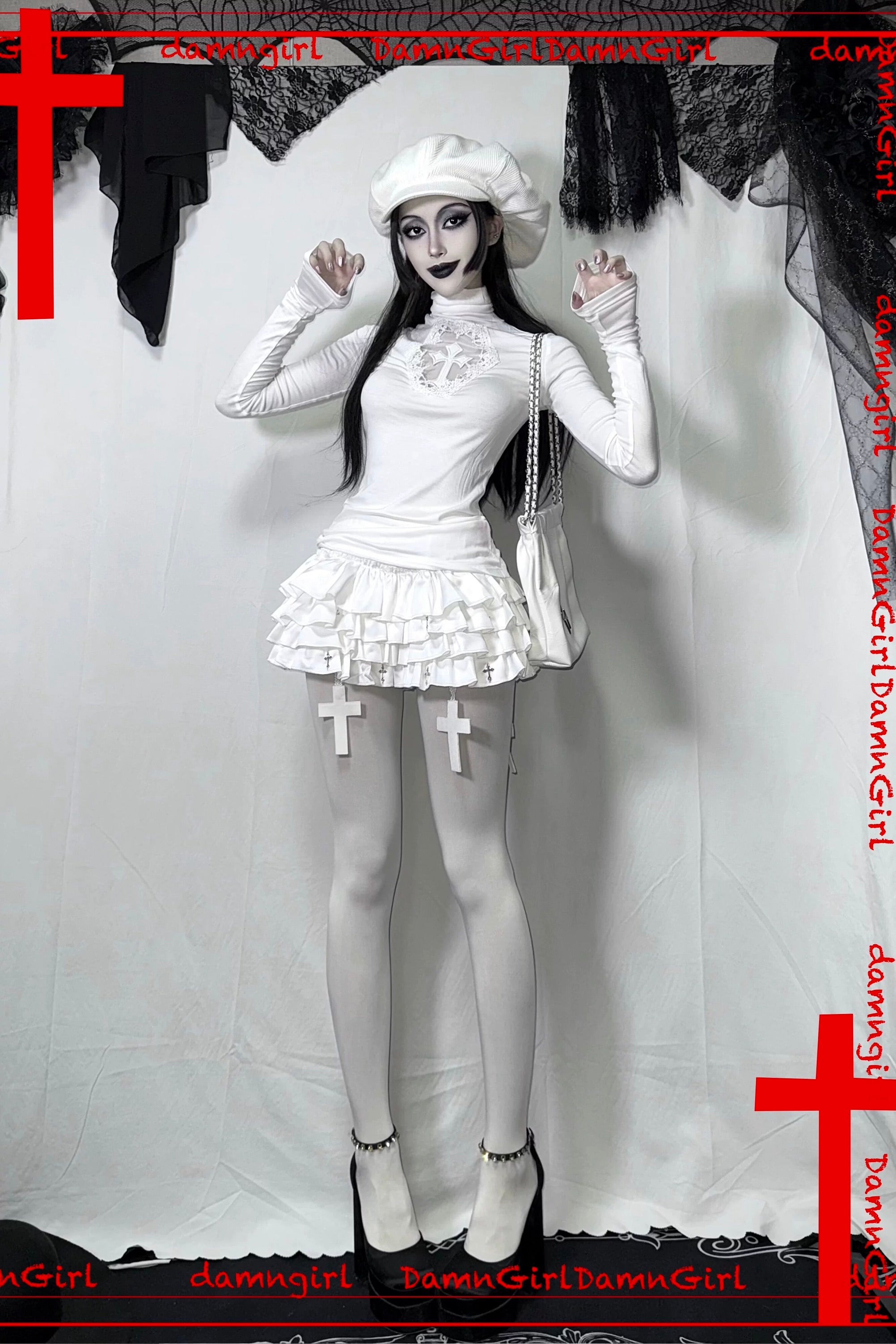 ✞ Sacred Cross Skirt with Tiered Ruffle Bloomers