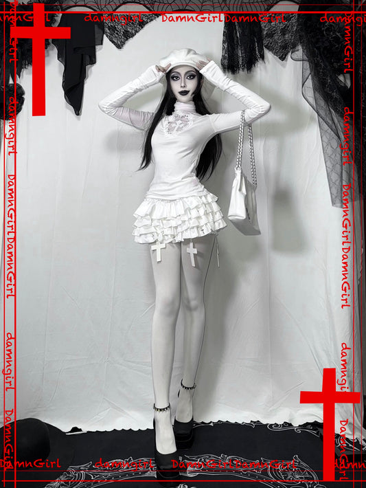 ✞ Sacred Cross Skirt with Tiered Ruffle Bloomers