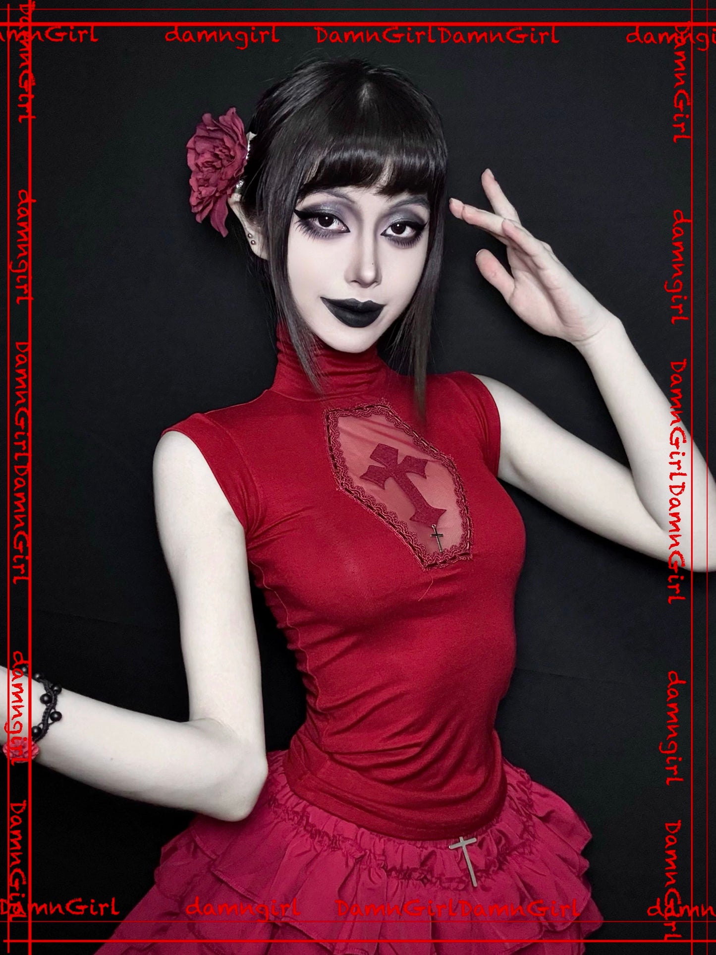 ✞ Bloody Cross Cut-out Tank Top