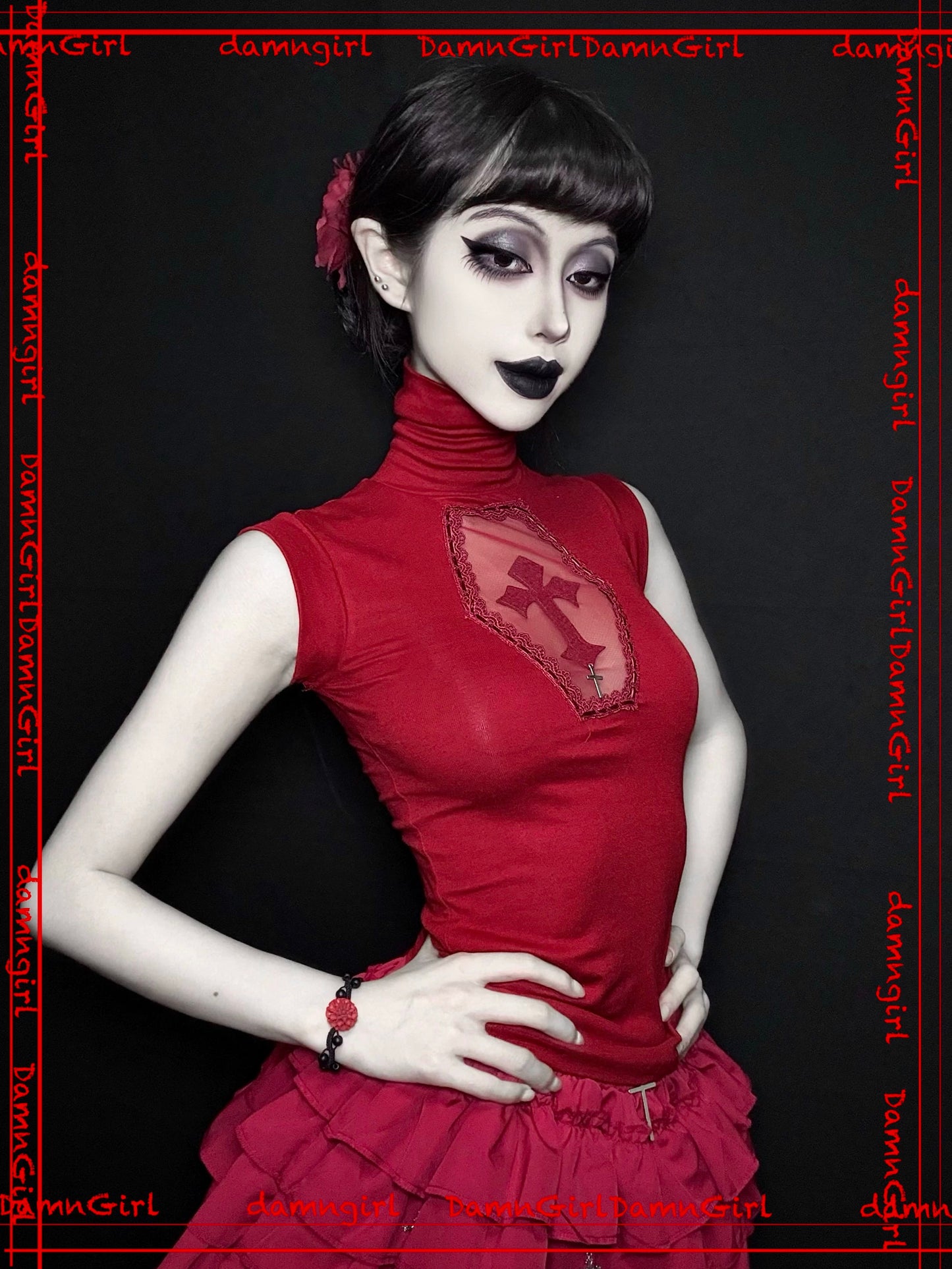 ✞ Bloody Cross Cut-out Tank Top