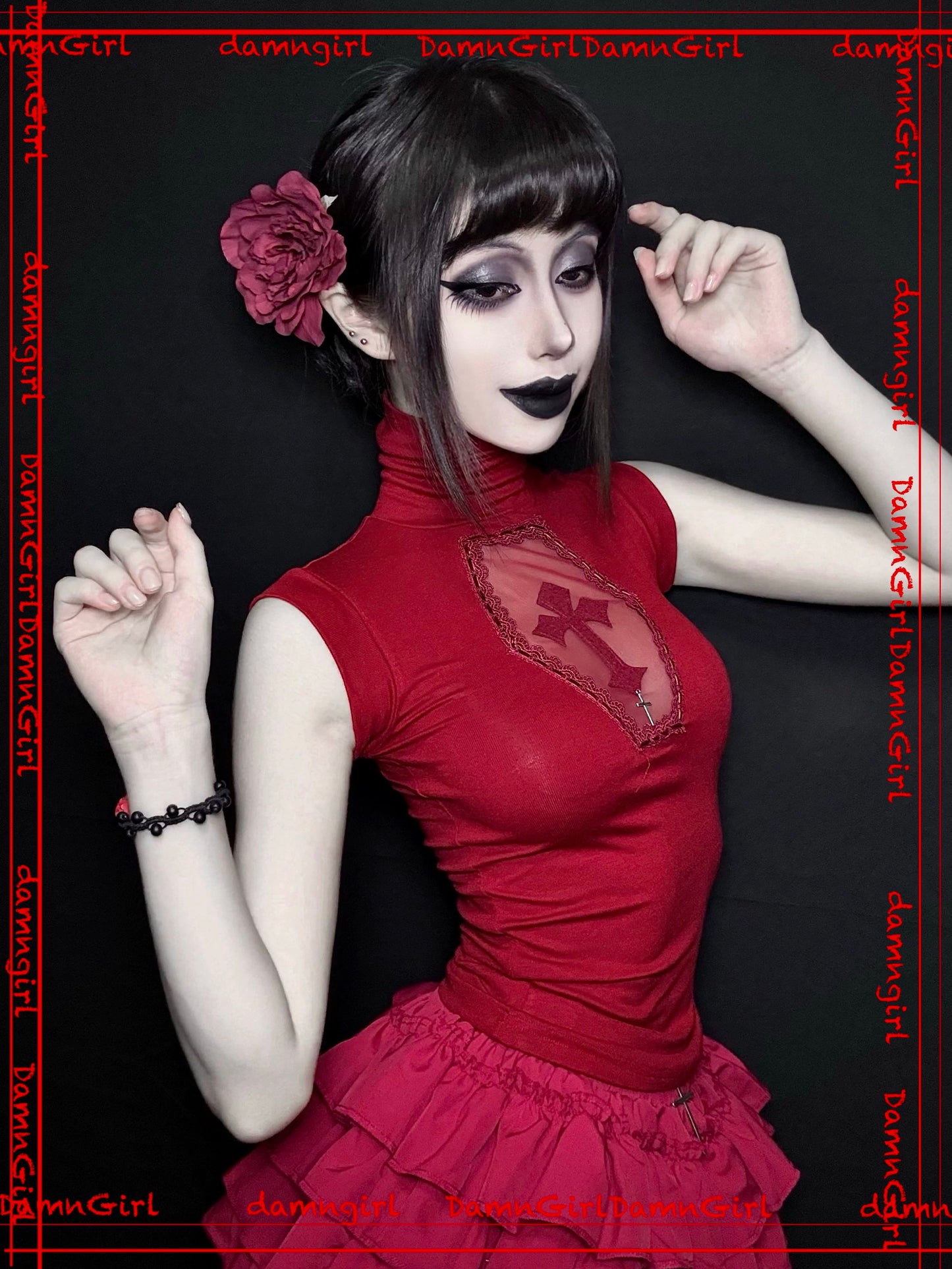 ✞ Bloody Cross Cut-out Tank Top