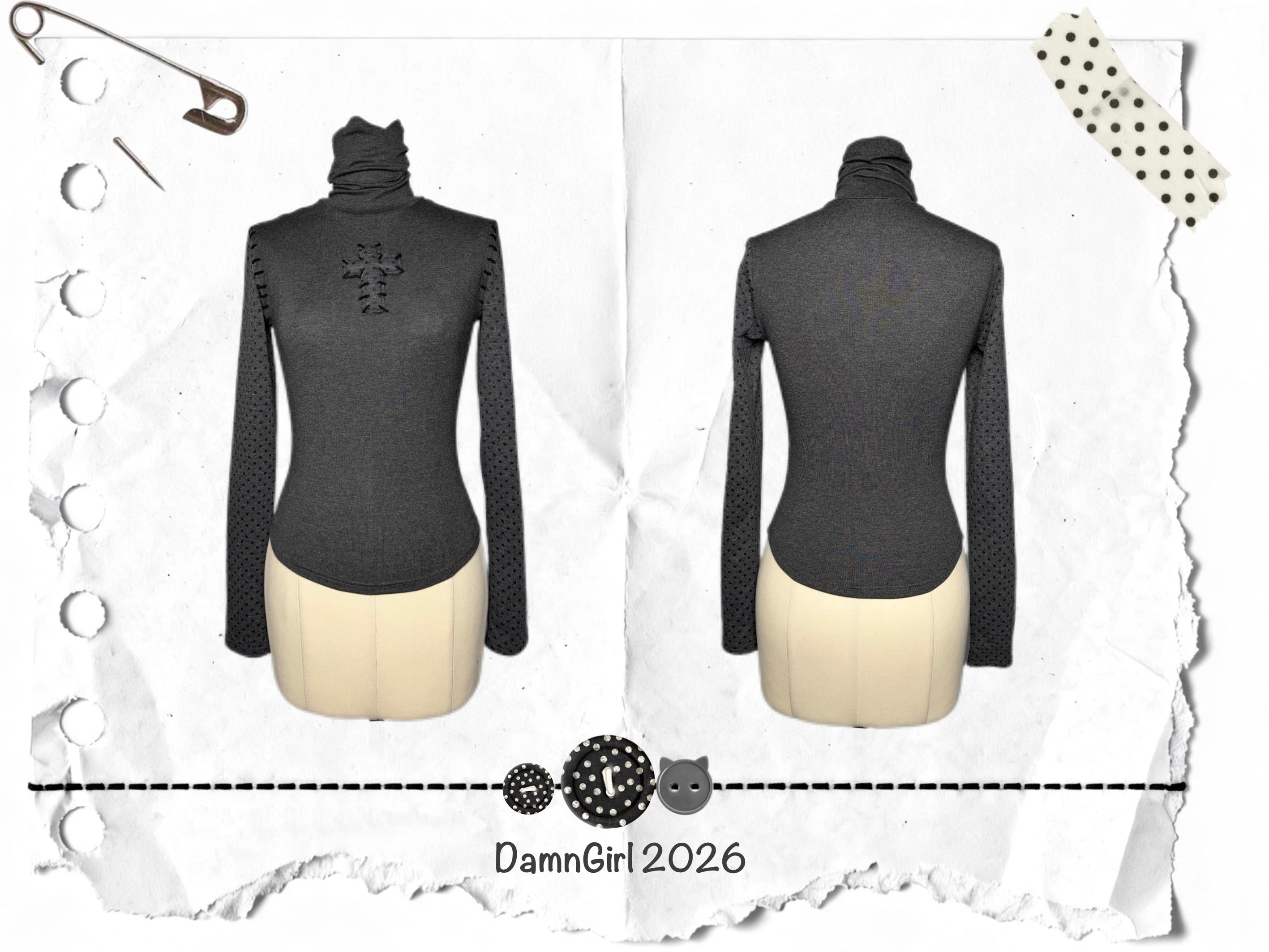 ᛝ Punto Croce Turtleneck Top