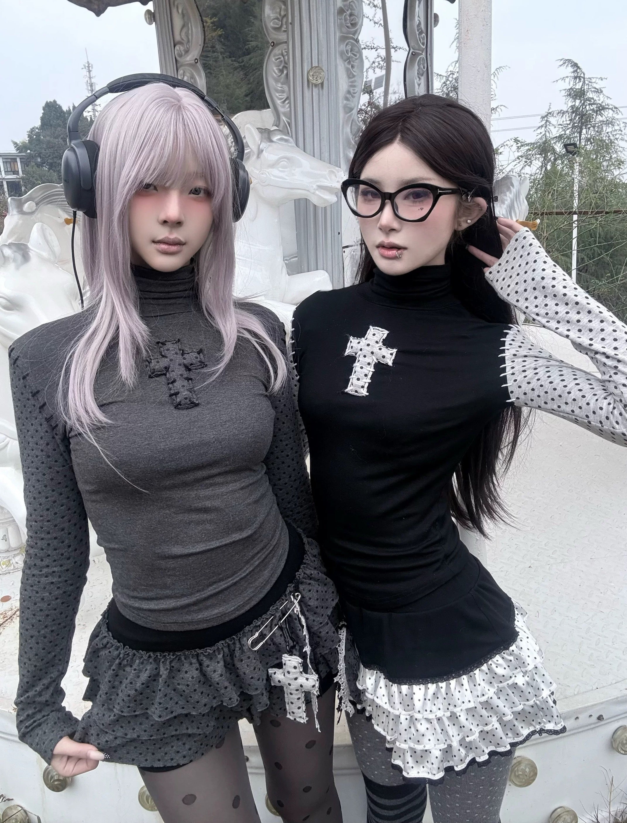 ᛝ Punto Croce Turtleneck Top