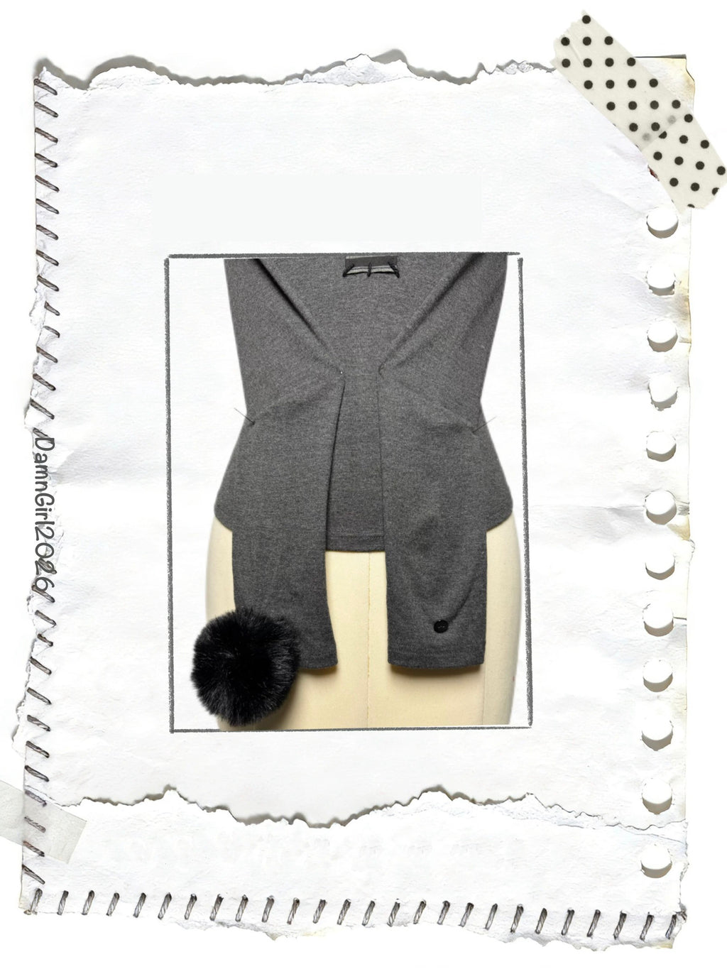 ᛝ プント・クローチェ II ストライプ タートルネック トップ