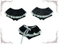 Layered gothic maid bloomers with soft ruffle trim and dark coquette aesthetic