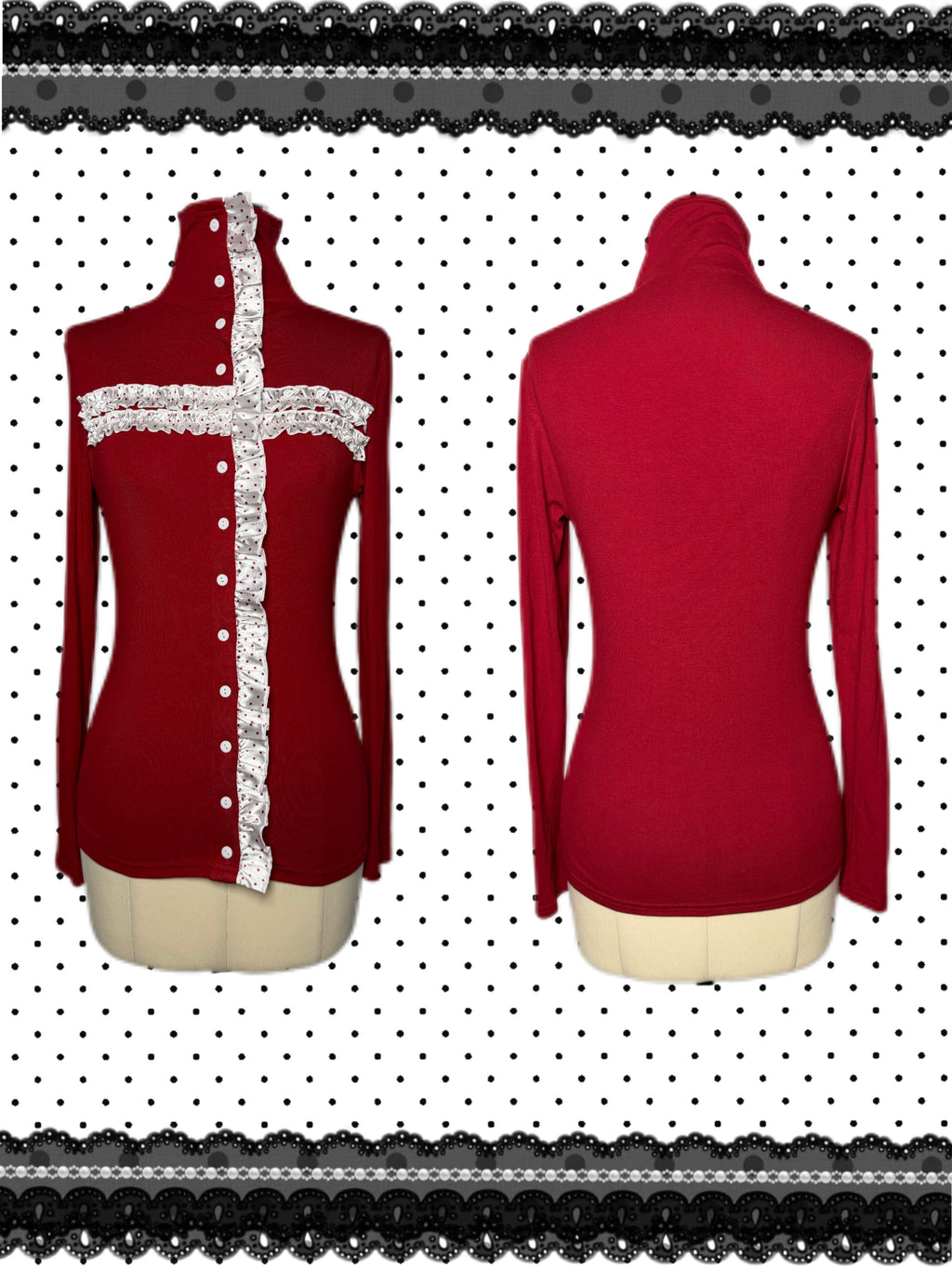 Cardigan Top - Christmas Red