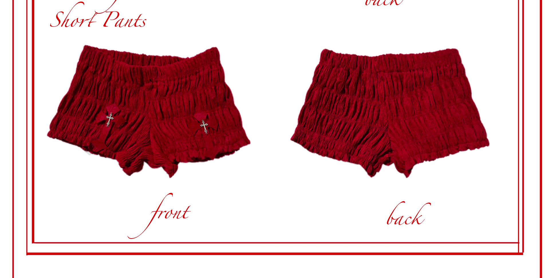 Blood Red Swallowtail Shorts-Damn Girl