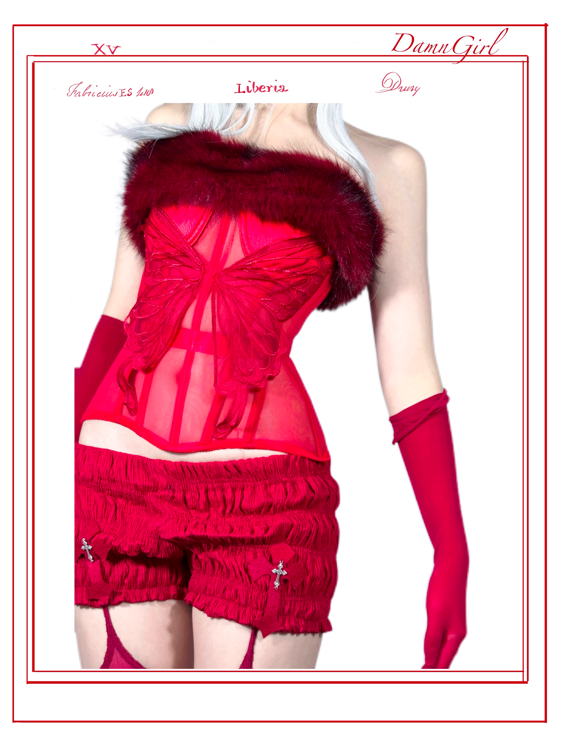 Blood Red Swallowtail Shorts-Damn Girl