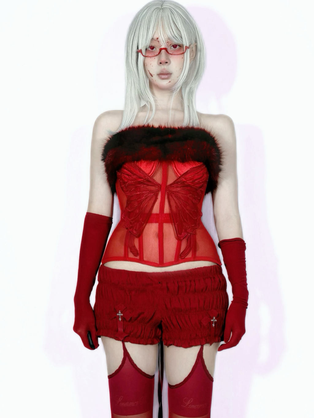 Blood Red Swallowtail Shorts-Damn Girl