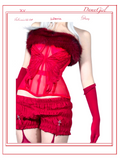 Blood Swallowtail Corset with Fur Trim-Damn Girl