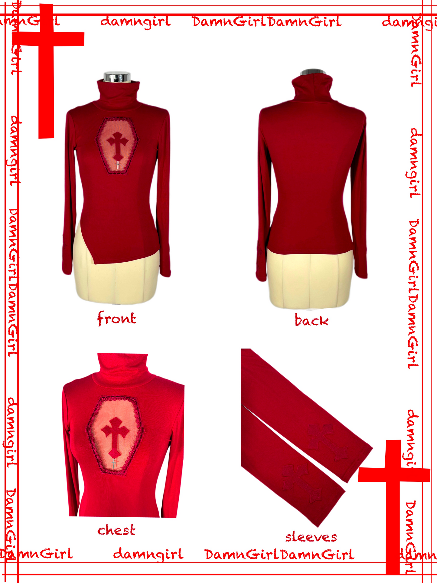 Bloody Cross Cut-out Top-Damn Girl