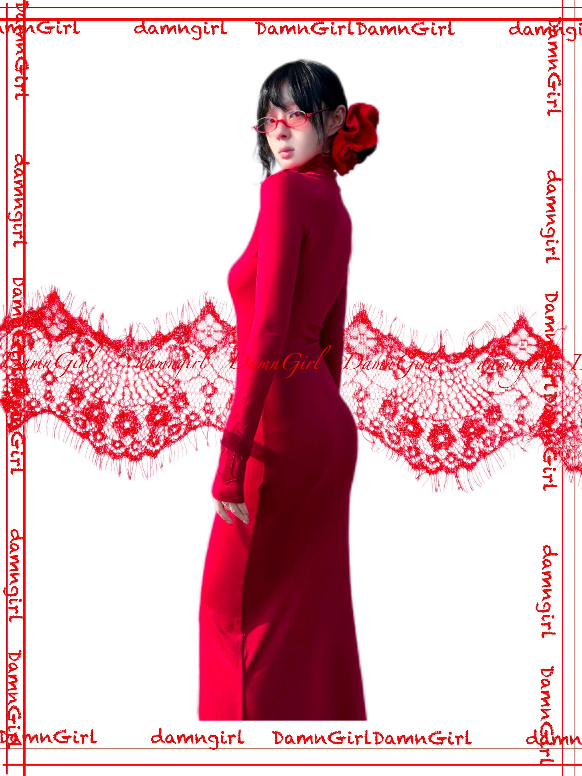 Bloody Gothic Cross Cutout Mermaid Dress-Damn Girl