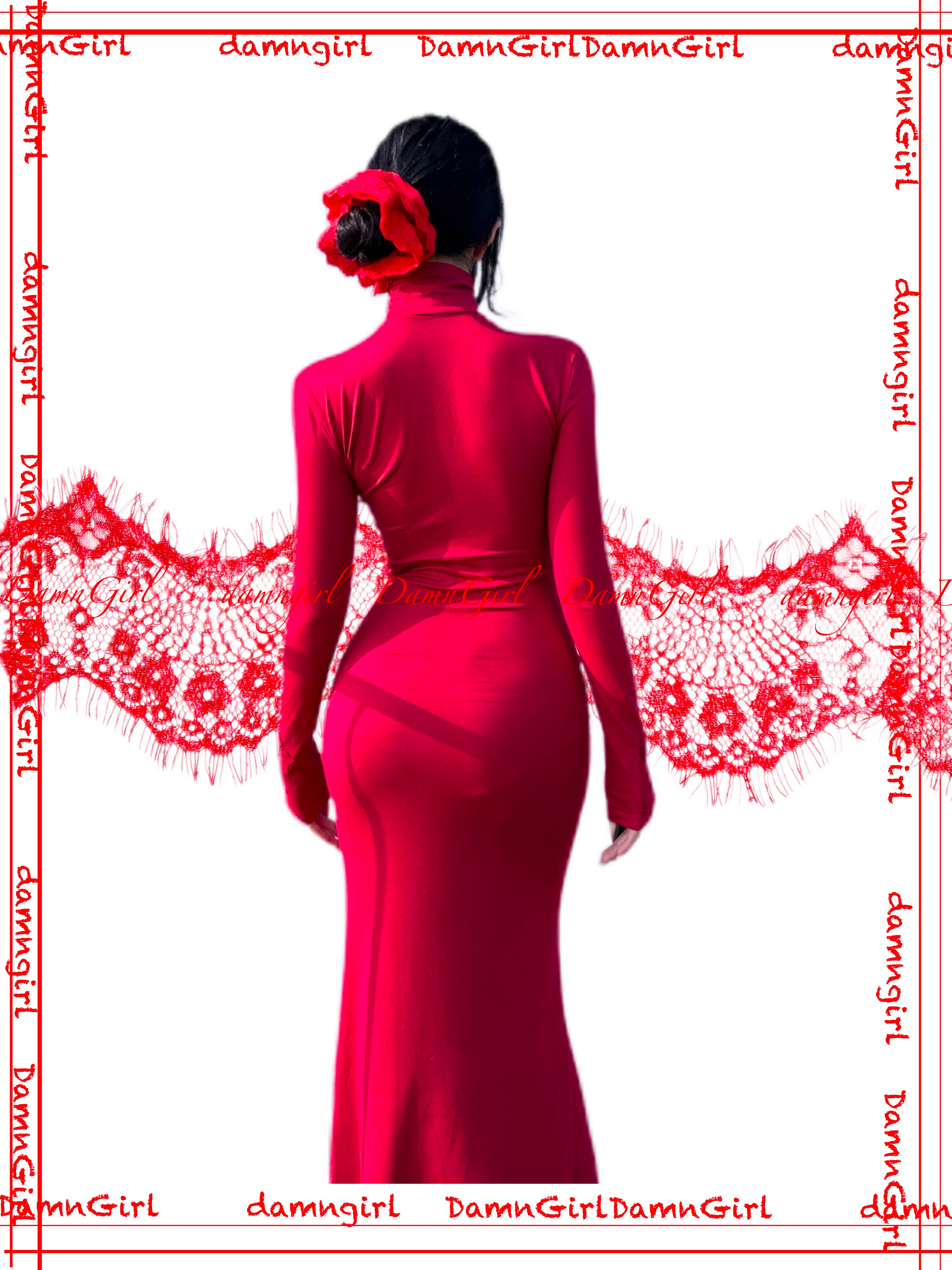 Bloody Gothic Cross Cutout Mermaid Dress-Damn Girl