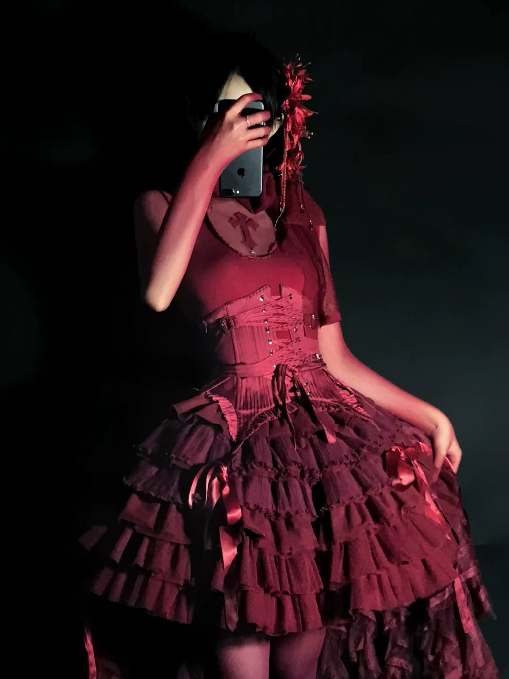 Bloody Red See-Through Gloves-Damn Girl