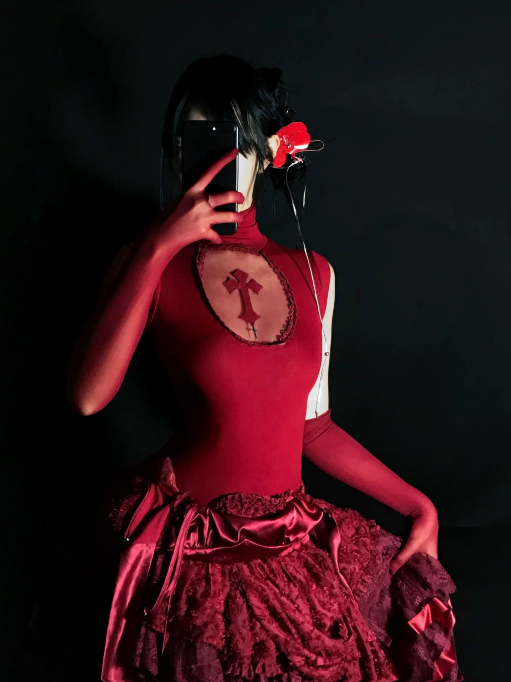 Bloody Red See-Through Gloves-Damn Girl