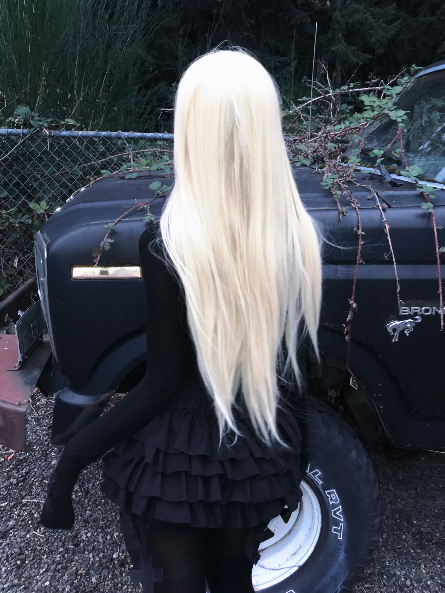 Dark Gothic Cross Skirt with Tiered Ruffle Bloomers-Damn Girl
