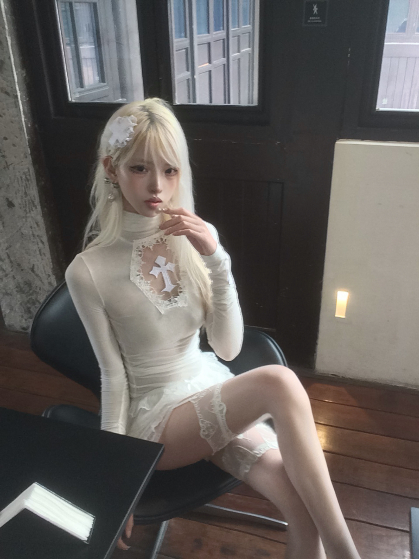 Sacred Cross Cut-out Top-Damn Girl