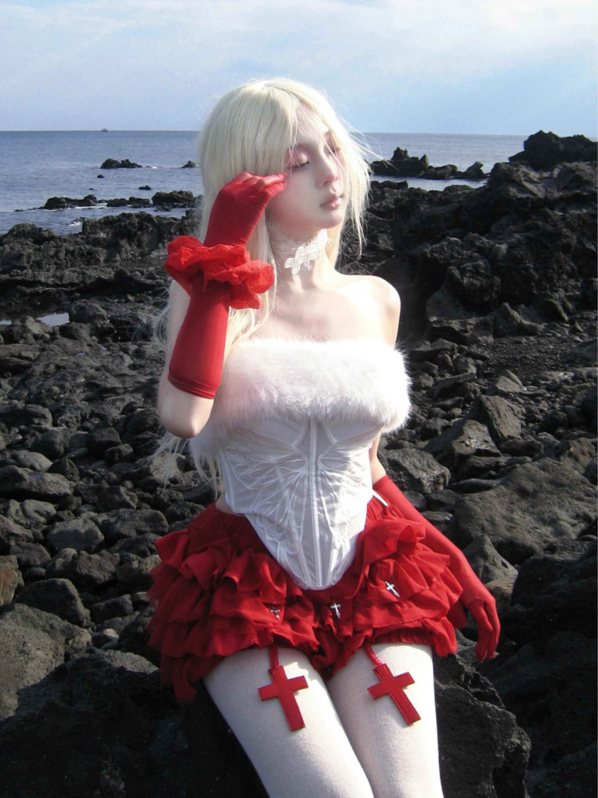 Snow Angel Corset with Fur Trim-Damn Girl