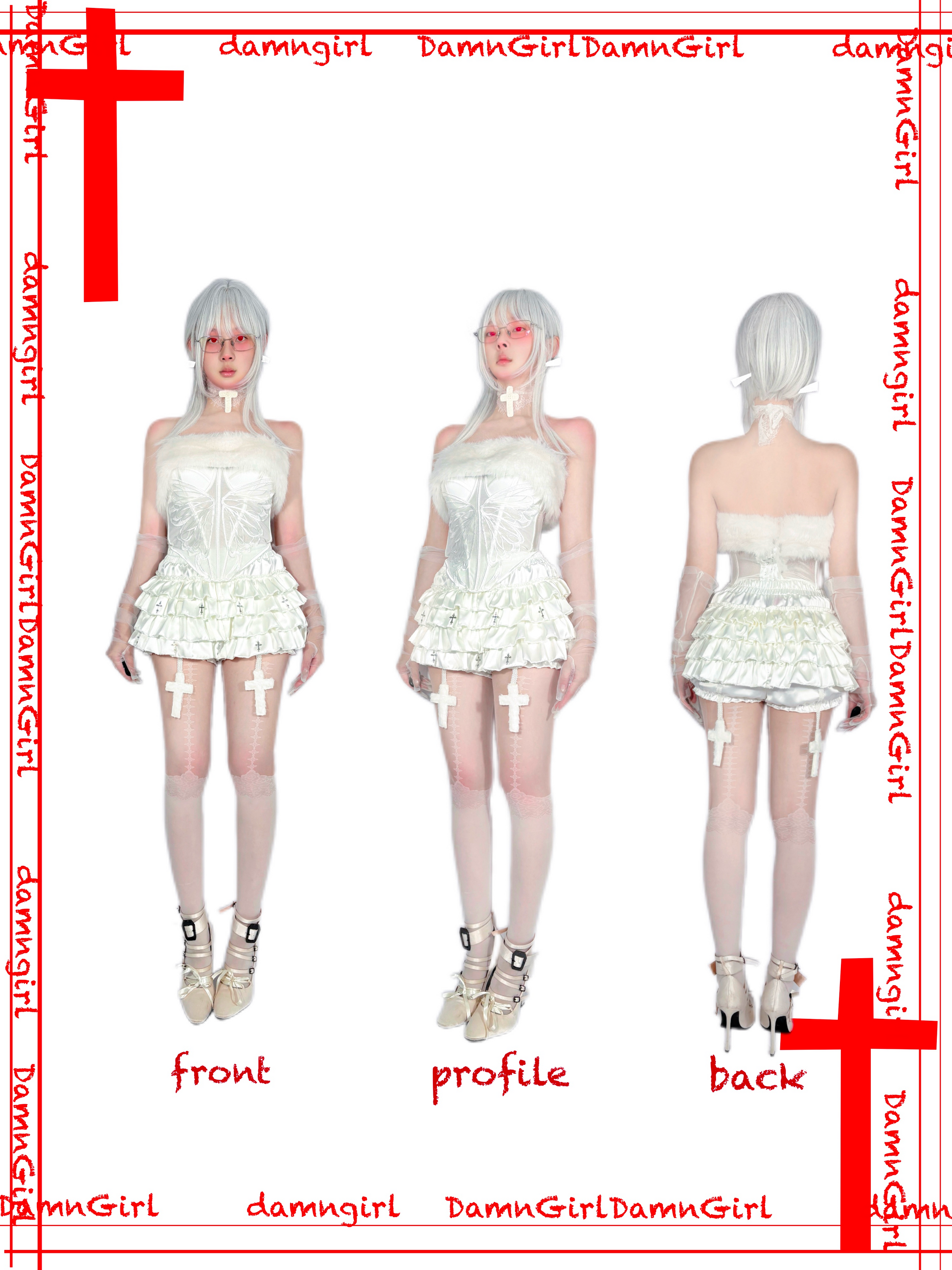 Snow Angel Corset with Fur Trim-Damn Girl