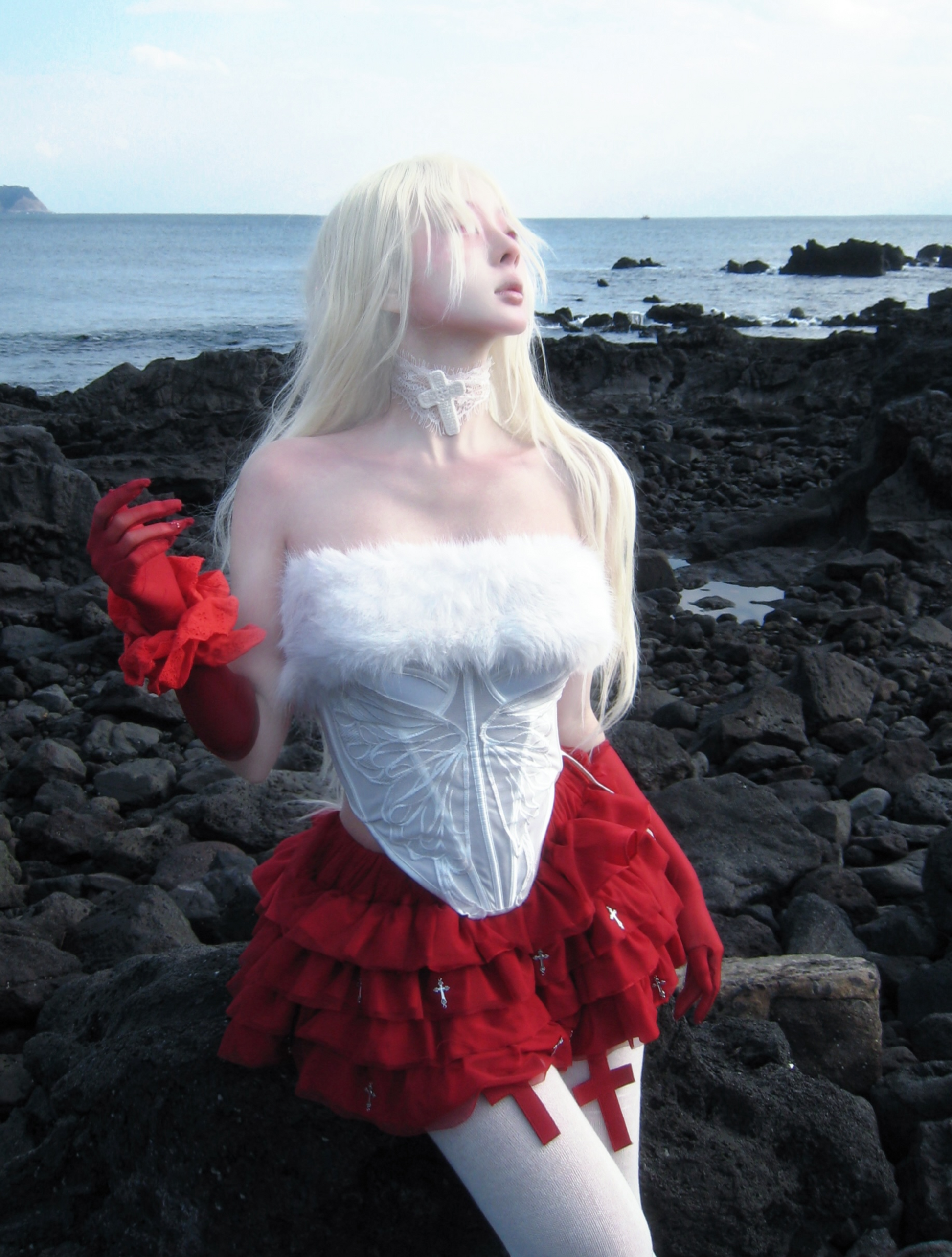 Snow Angel Corset with Fur Trim-Damn Girl