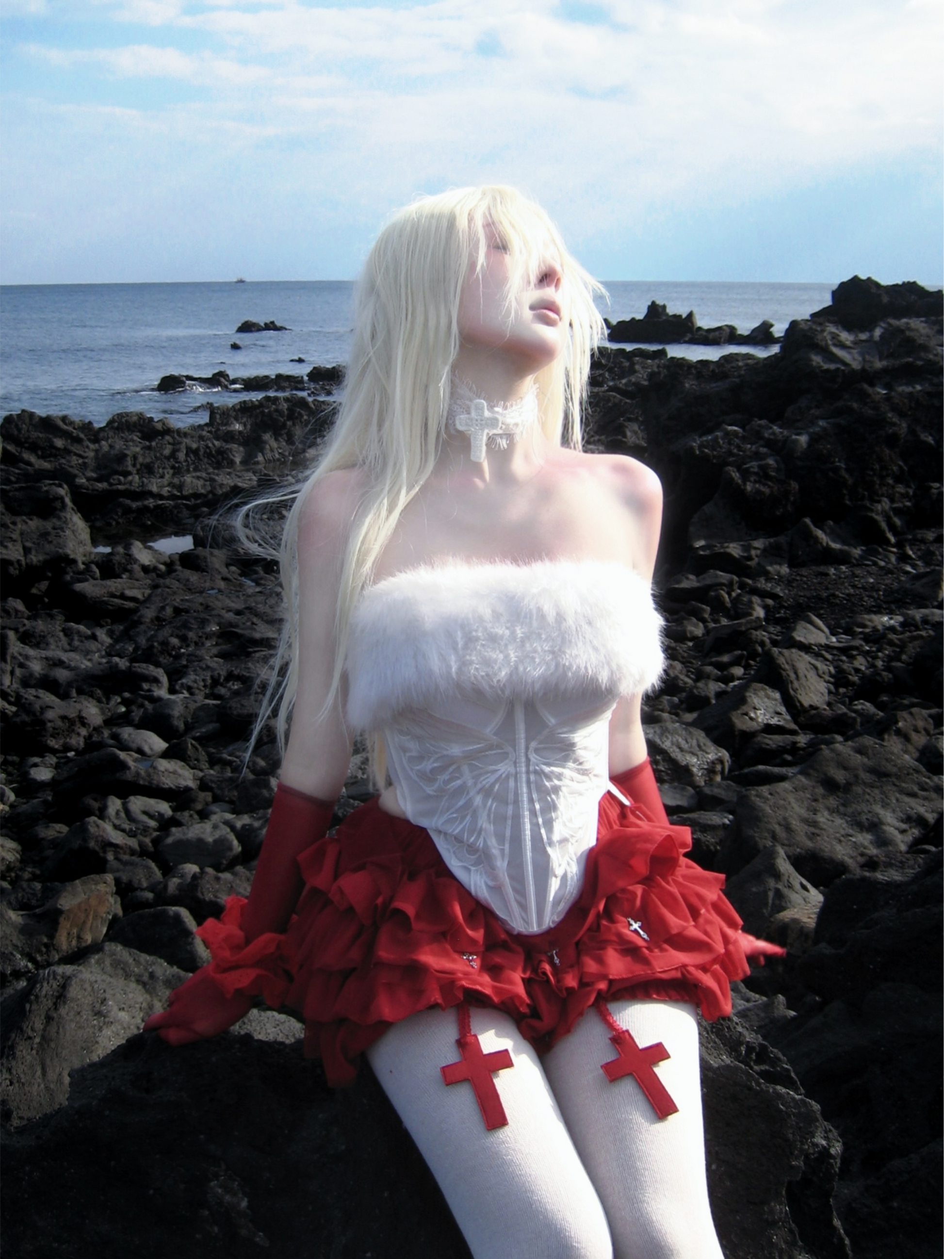 Snow Angel Corset with Fur Trim-Damn Girl