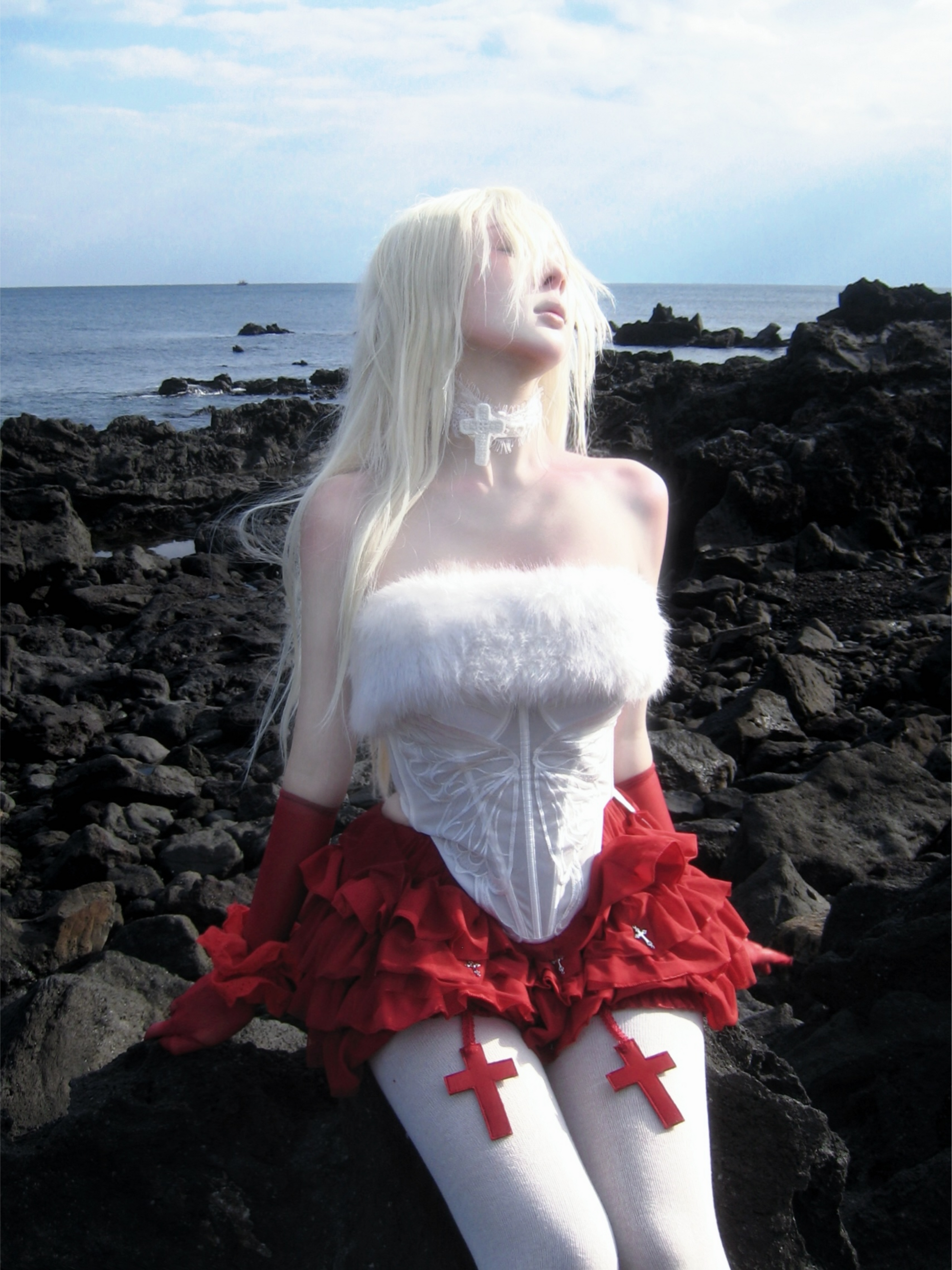 Snow Angel Corset with Fur Trim-Damn Girl